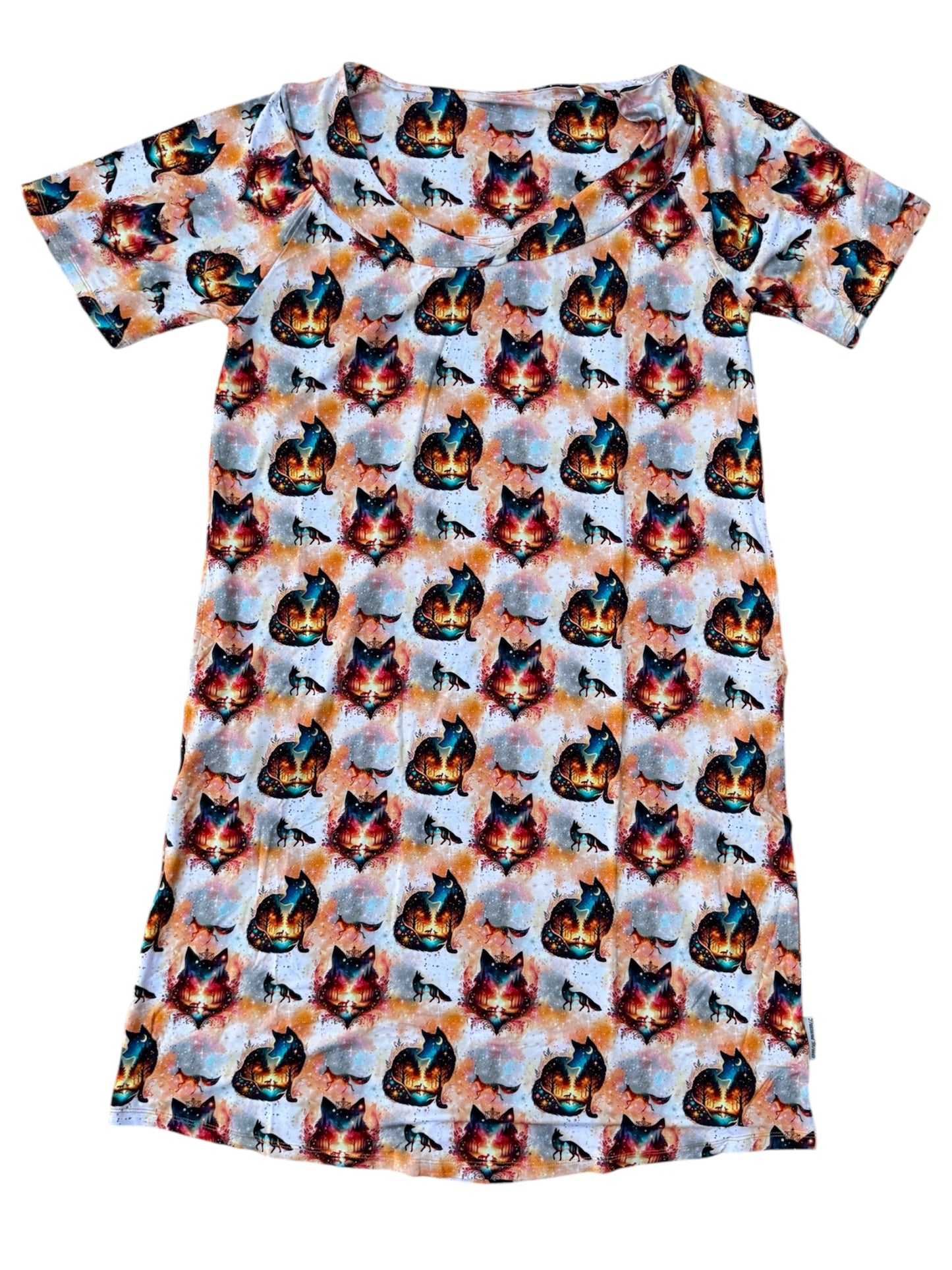 “Whimsical Foxes” Women’s Short Sleeved Nightgown