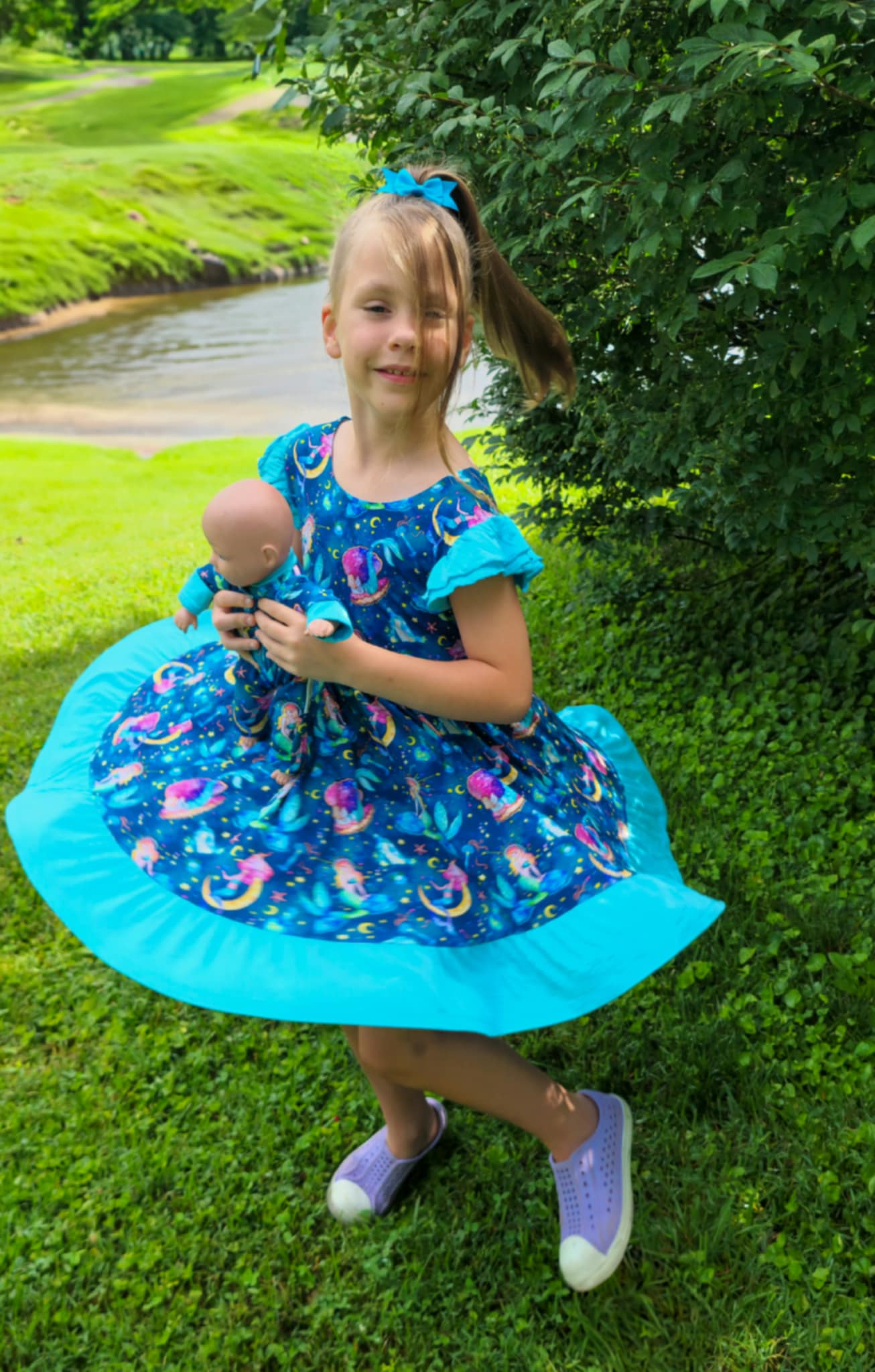 Mystical Mermaids Twirl with Biker Shorts Set