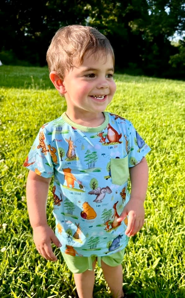 Pooh’s Path of Positivity Two-Piece Shorts Set