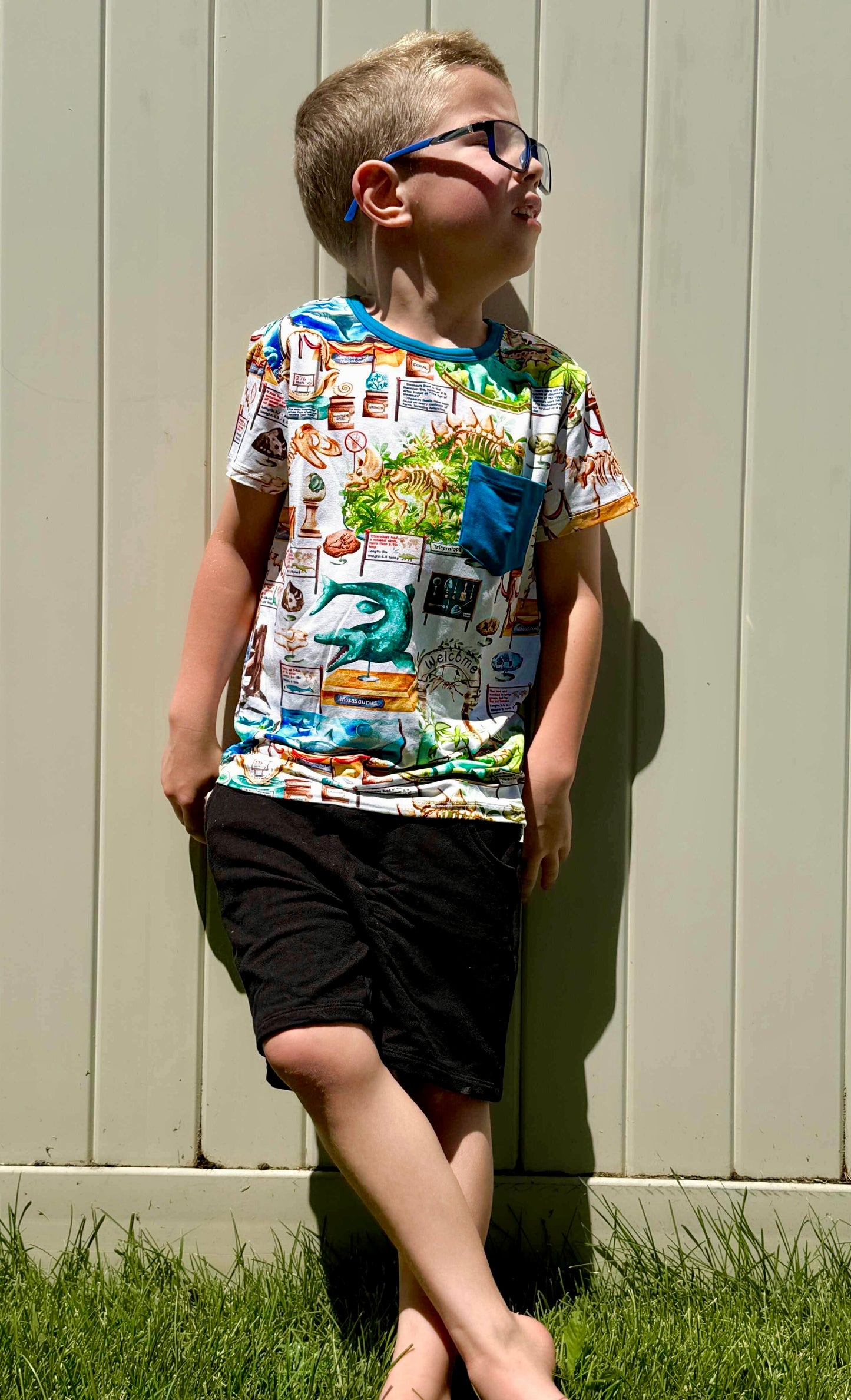 “Dinos at the Museum” Pocket T-Shirt