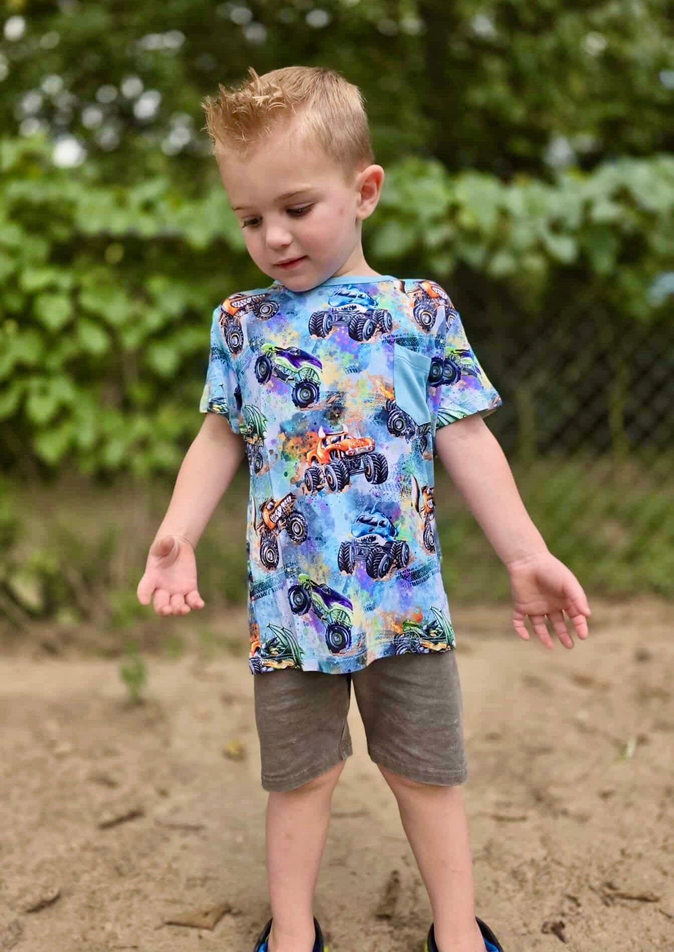 “Monster Truck Mayhem” Pocket T-Shirt