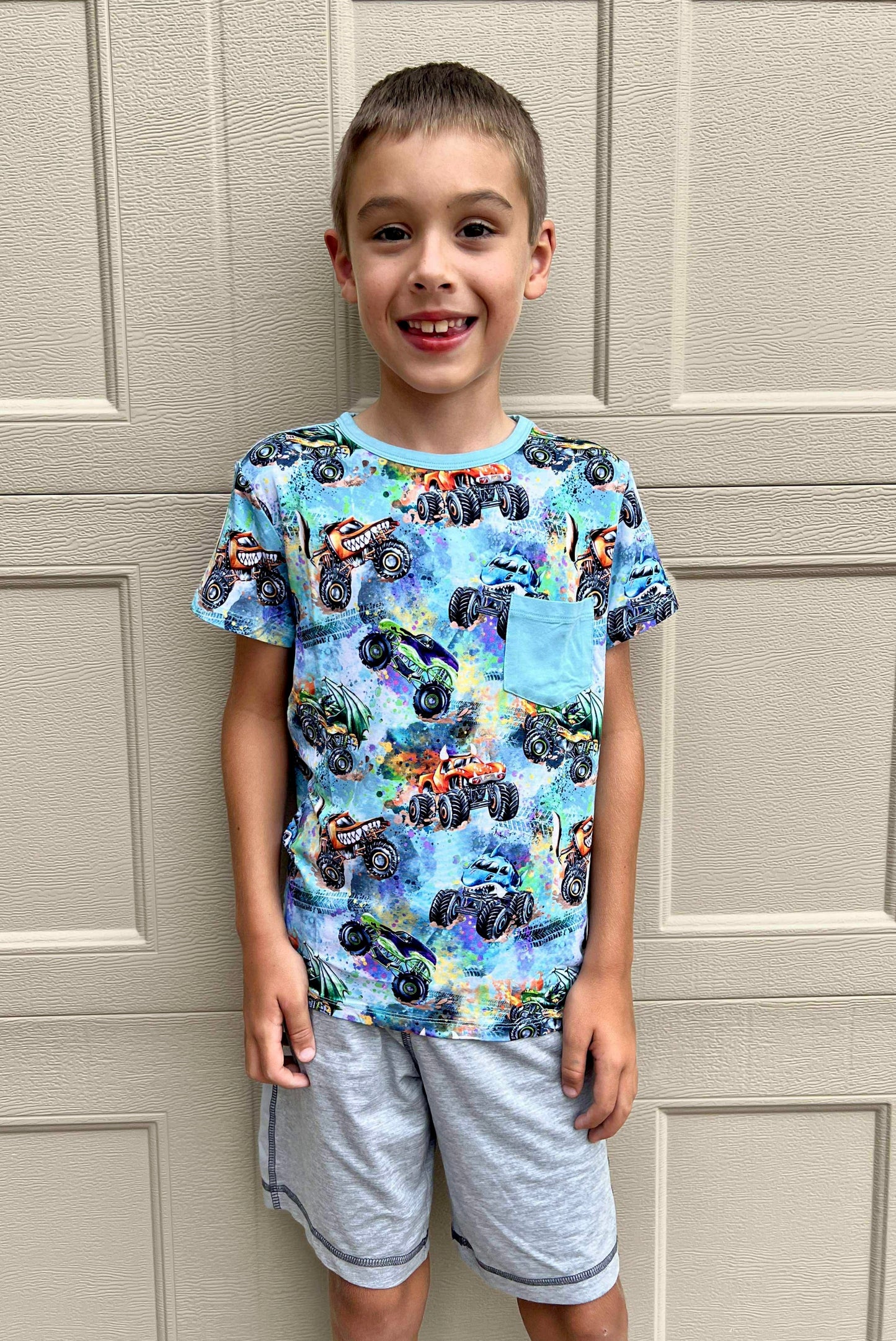 “Monster Truck Mayhem” Pocket T-Shirt
