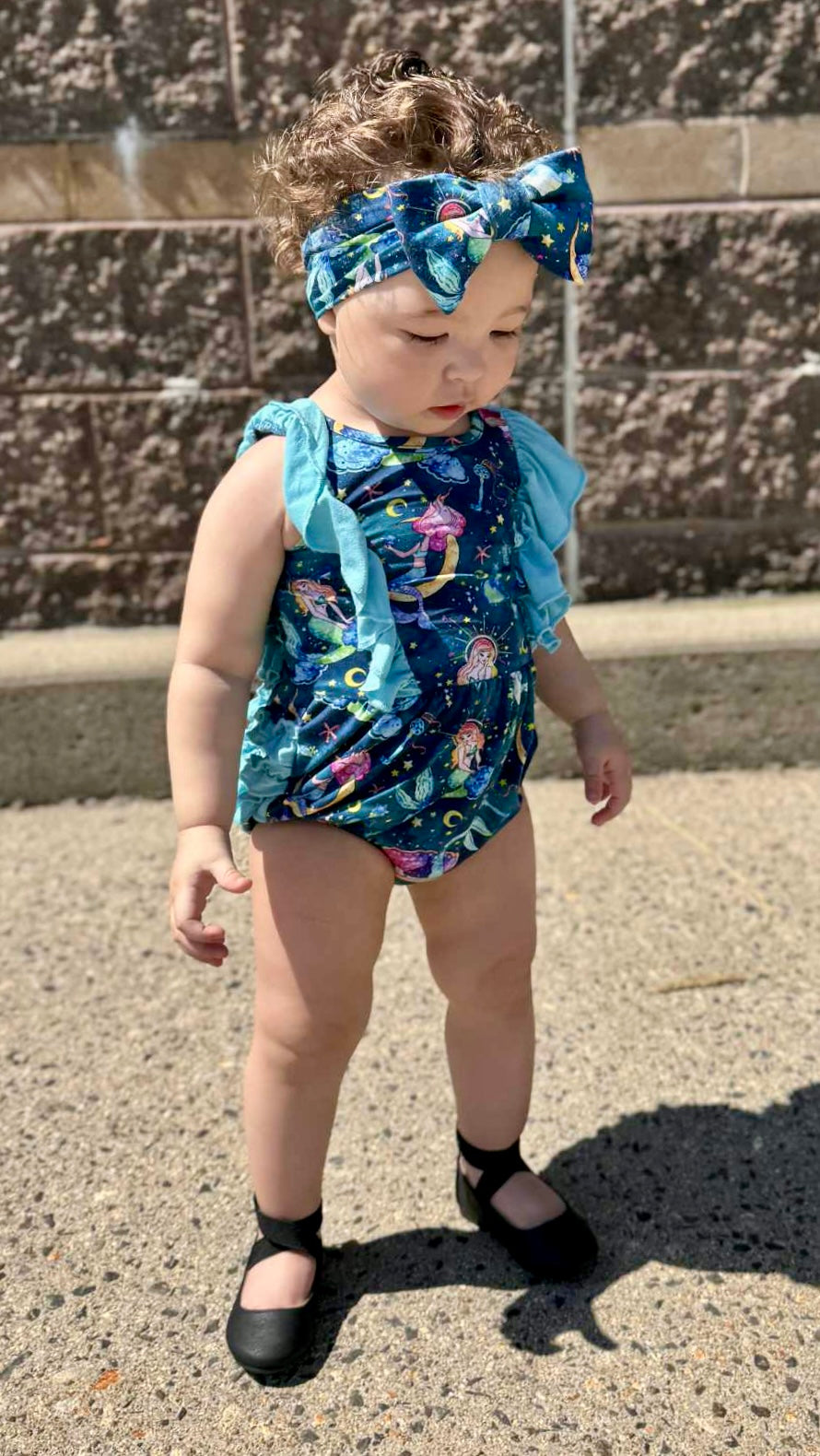 Mystical Mermaids Ruffled Bubble Romper