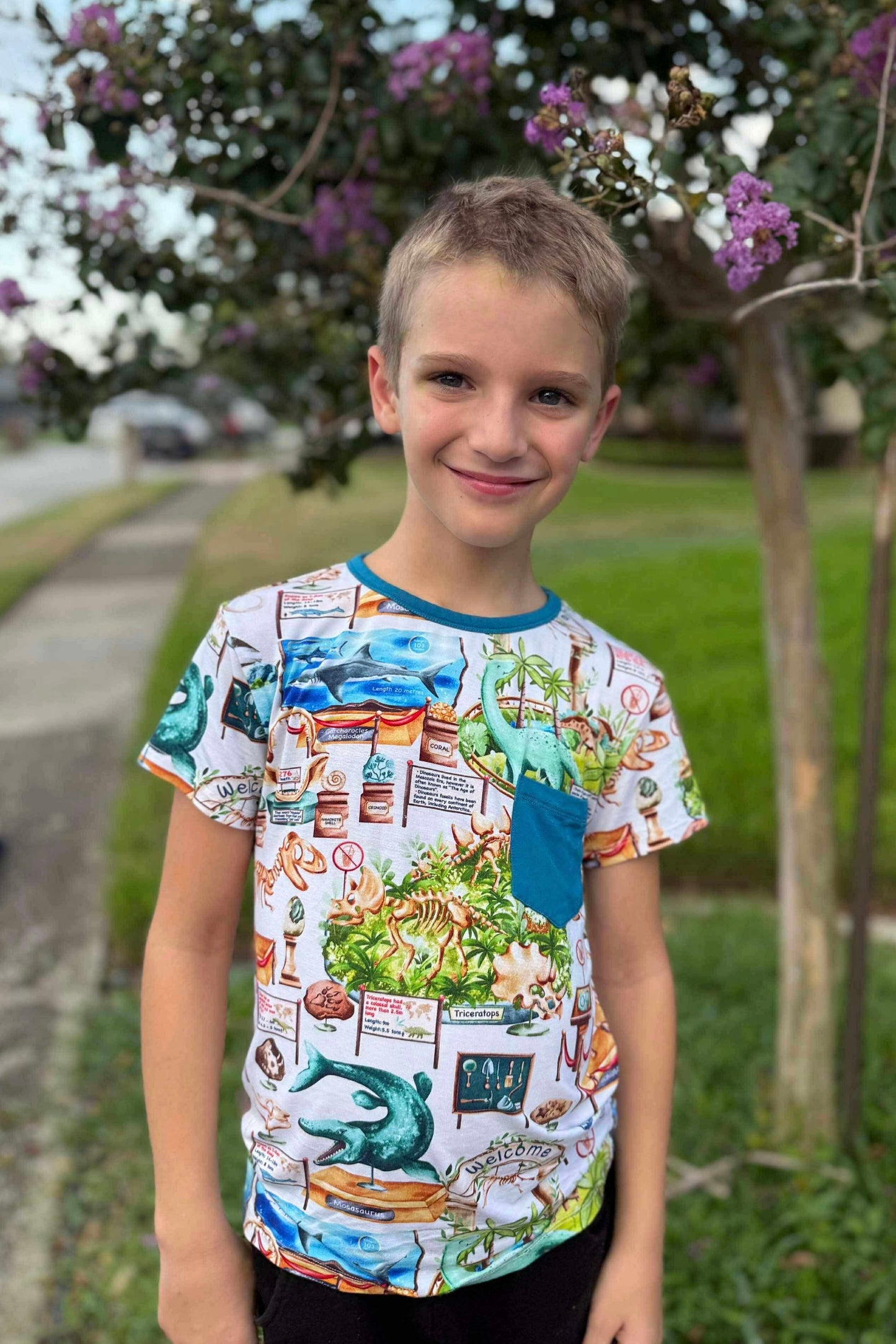 “Dinos at the Museum” Pocket T-Shirt