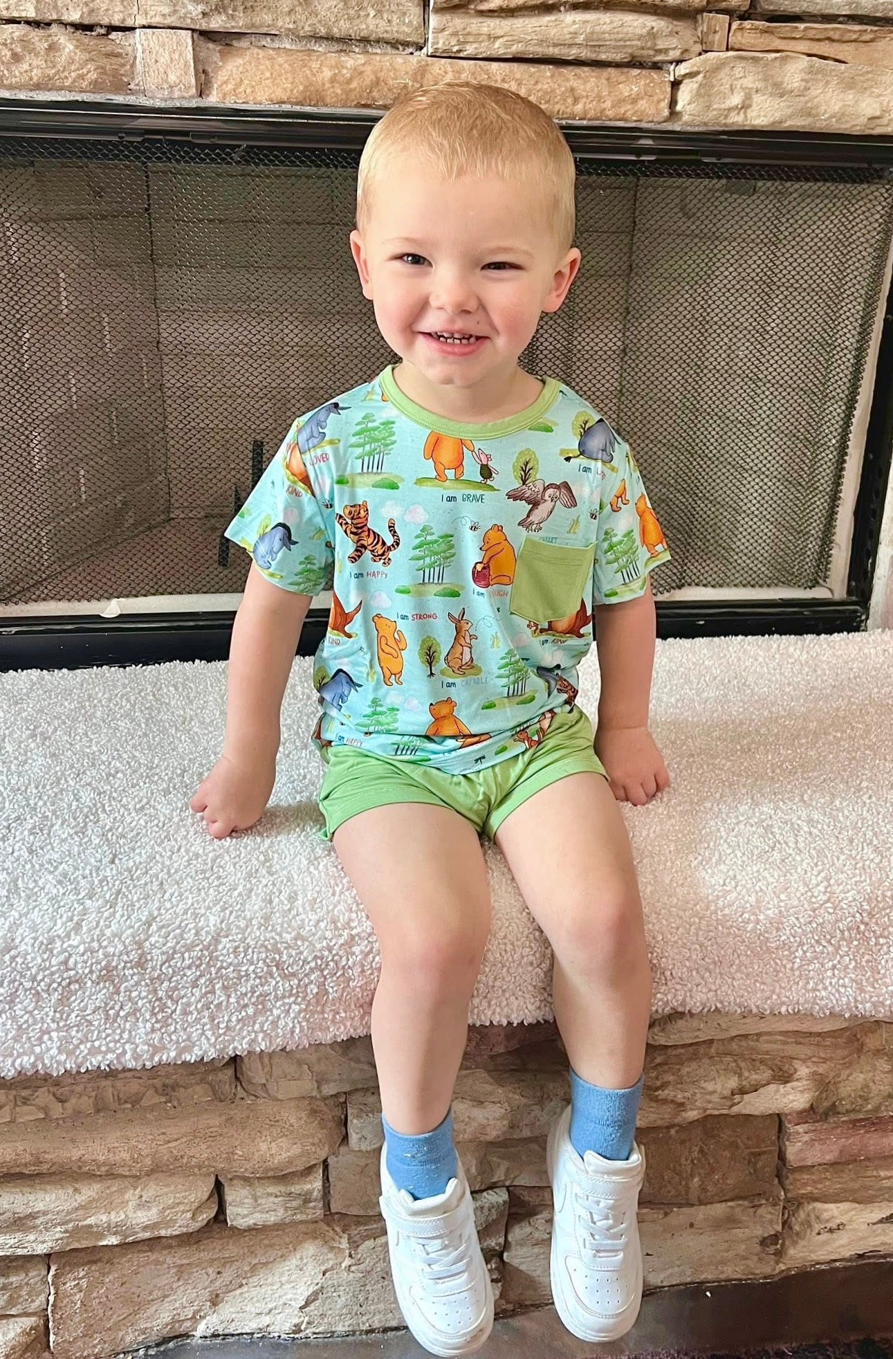 Pooh’s Path of Positivity Two-Piece Shorts Set
