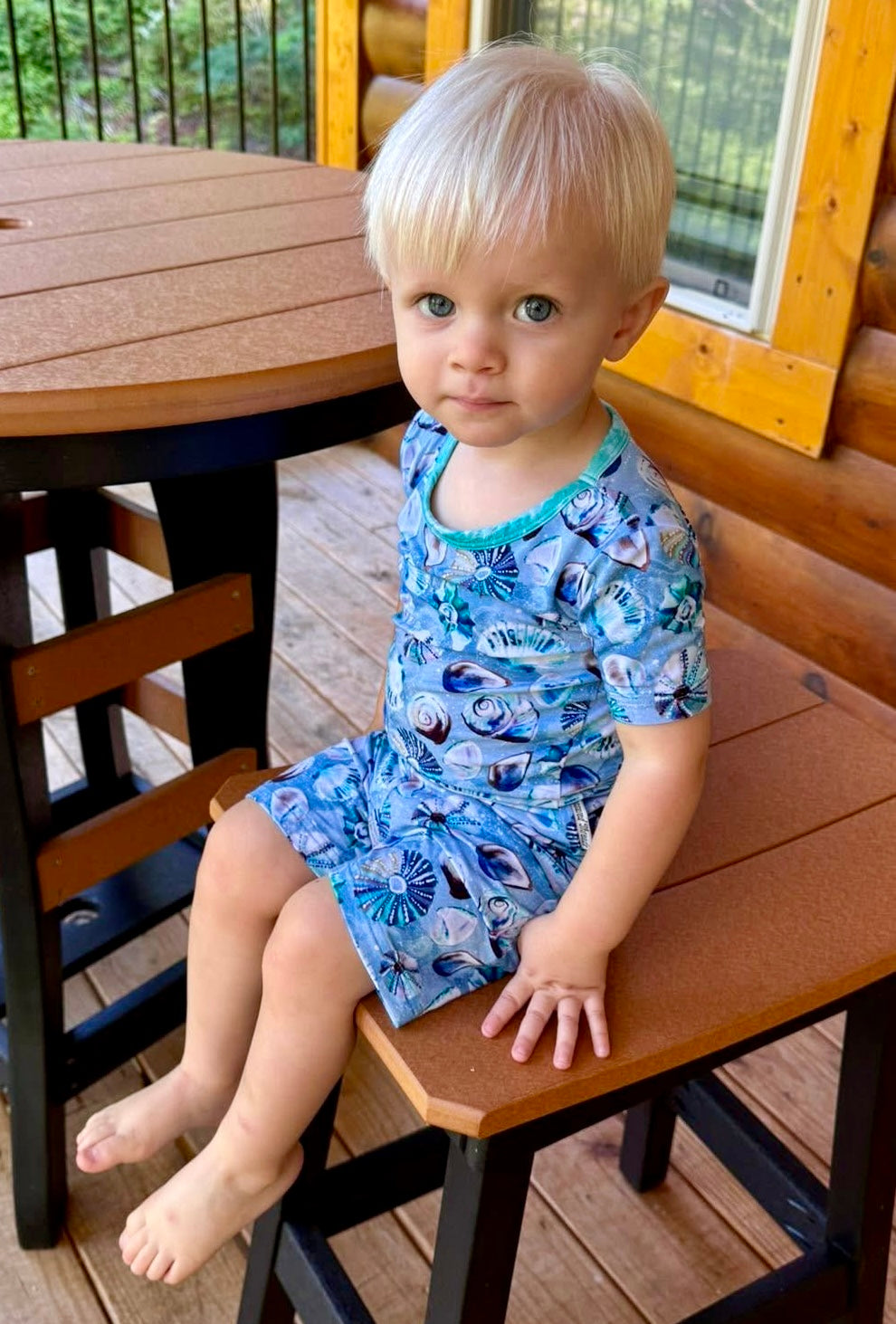 Shell Yeah Two-Piece Pajamas Short Sleeved and Shorts