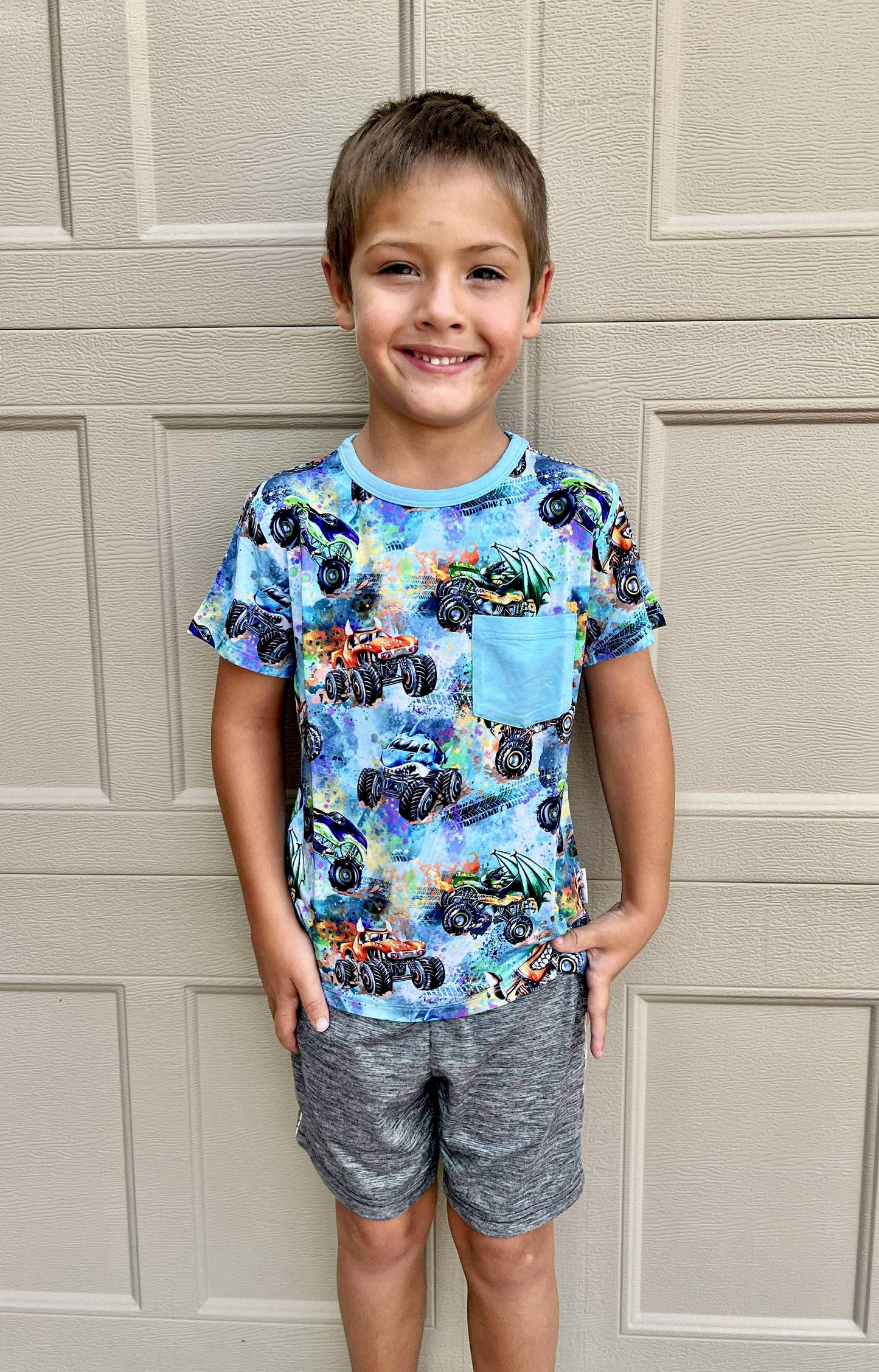 “Monster Truck Mayhem” Pocket T-Shirt