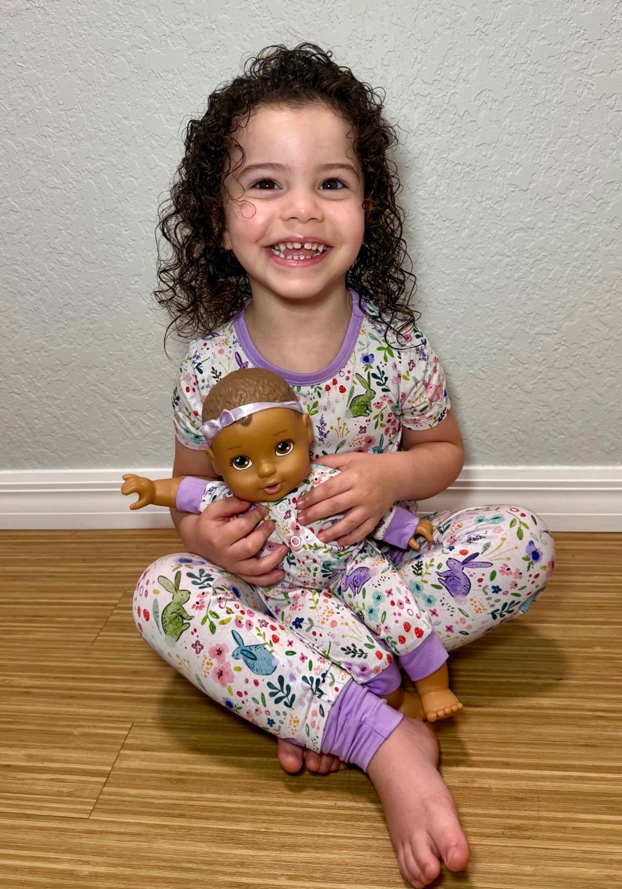 Watercolor Bunnies Two-Piece Pajamas