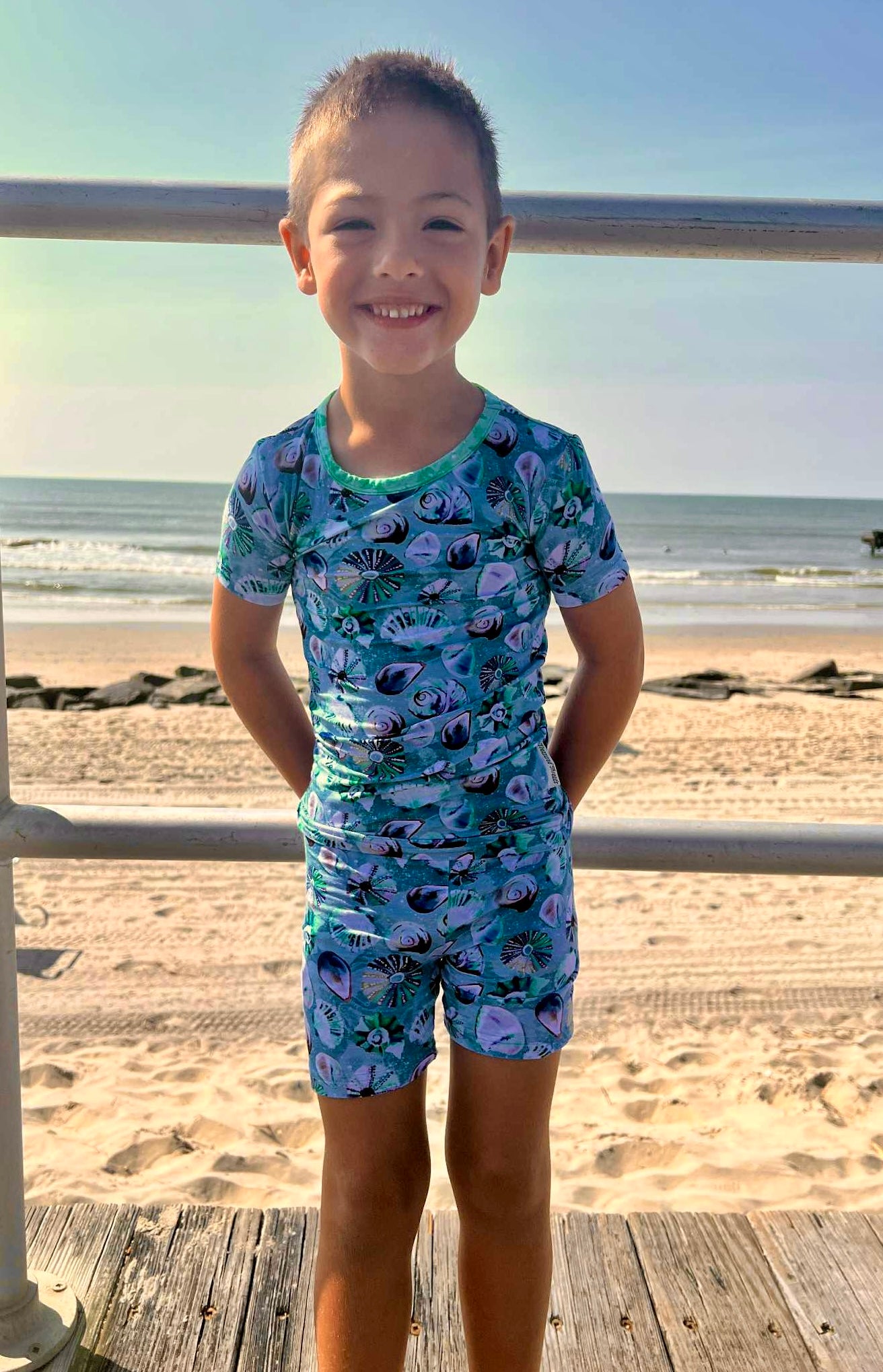 Shell Yeah Two-Piece Pajamas Short Sleeved and Shorts