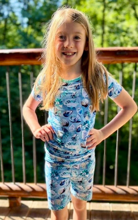 Shell Yeah Two-Piece Pajamas Short Sleeved and Shorts