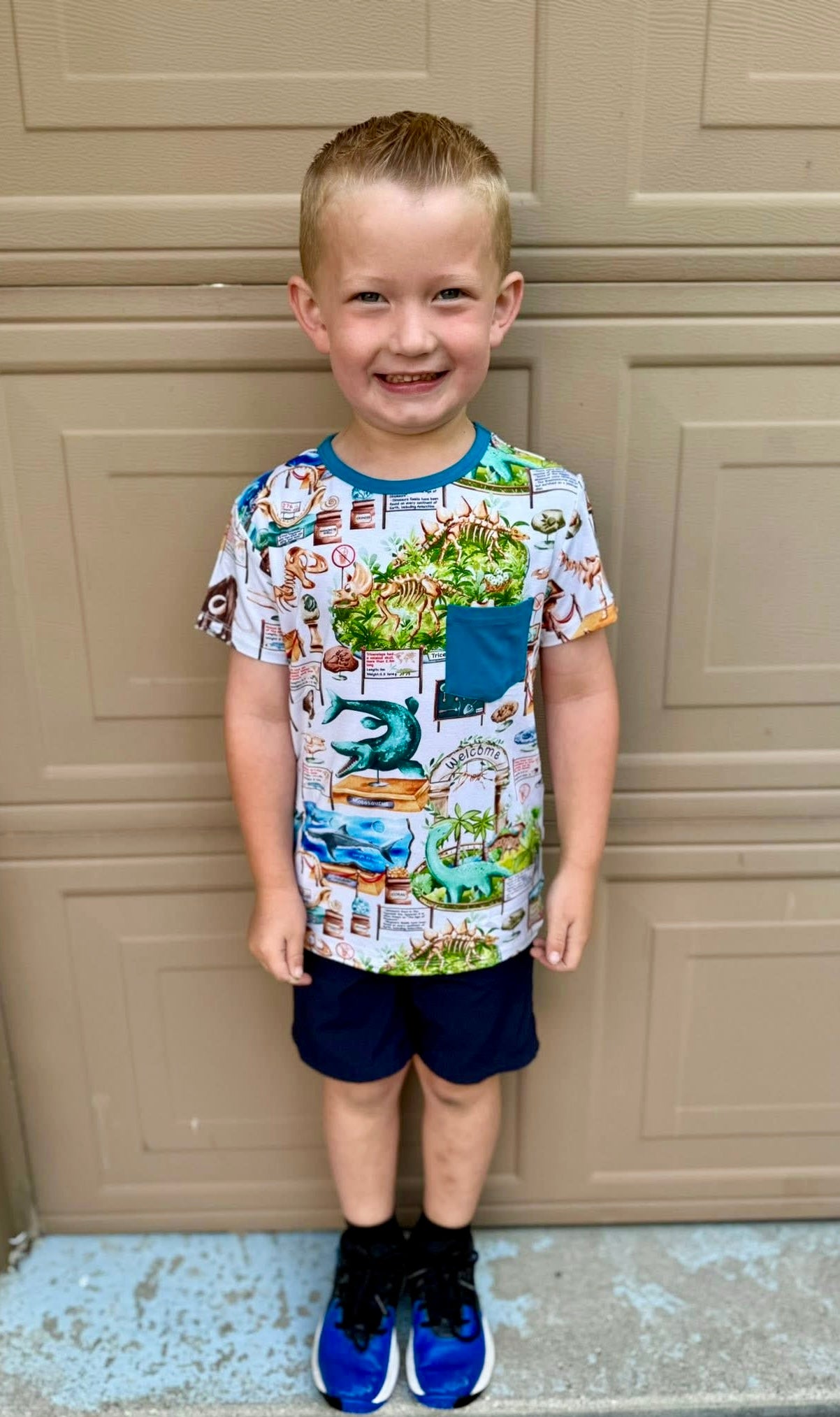 “Dinos at the Museum” Pocket T-Shirt