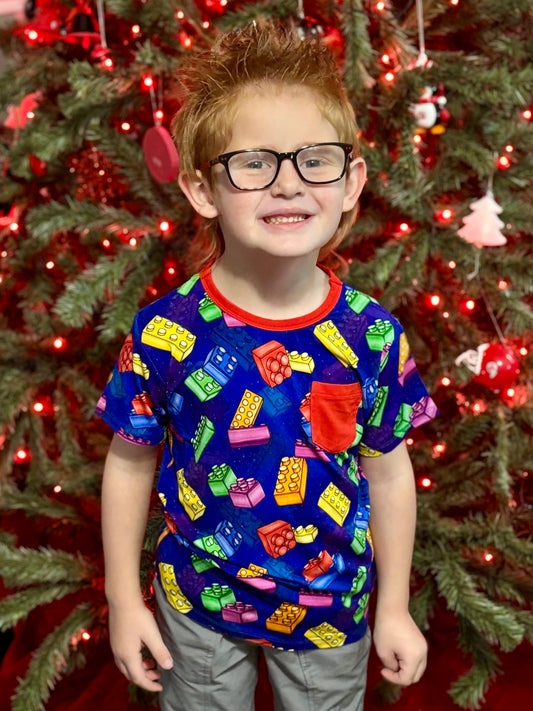 “Color Burst Blocks” Pocket T-Shirt