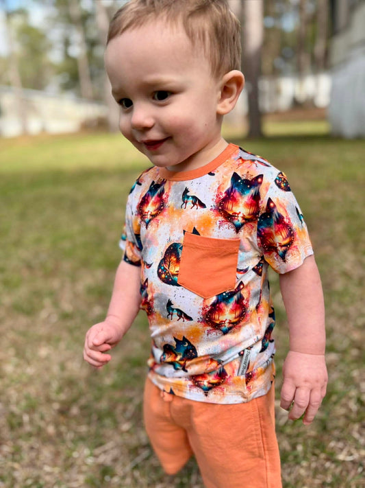 “Whimsical Foxes” Pocket T-Shirt