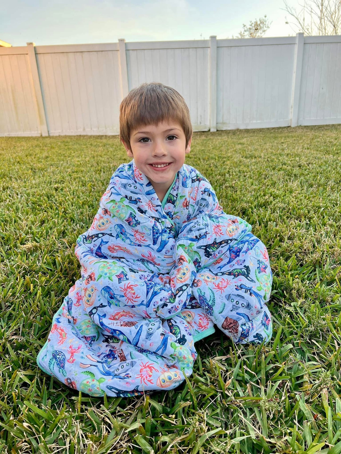 Tiny Sea Treasures Quilted Blanket