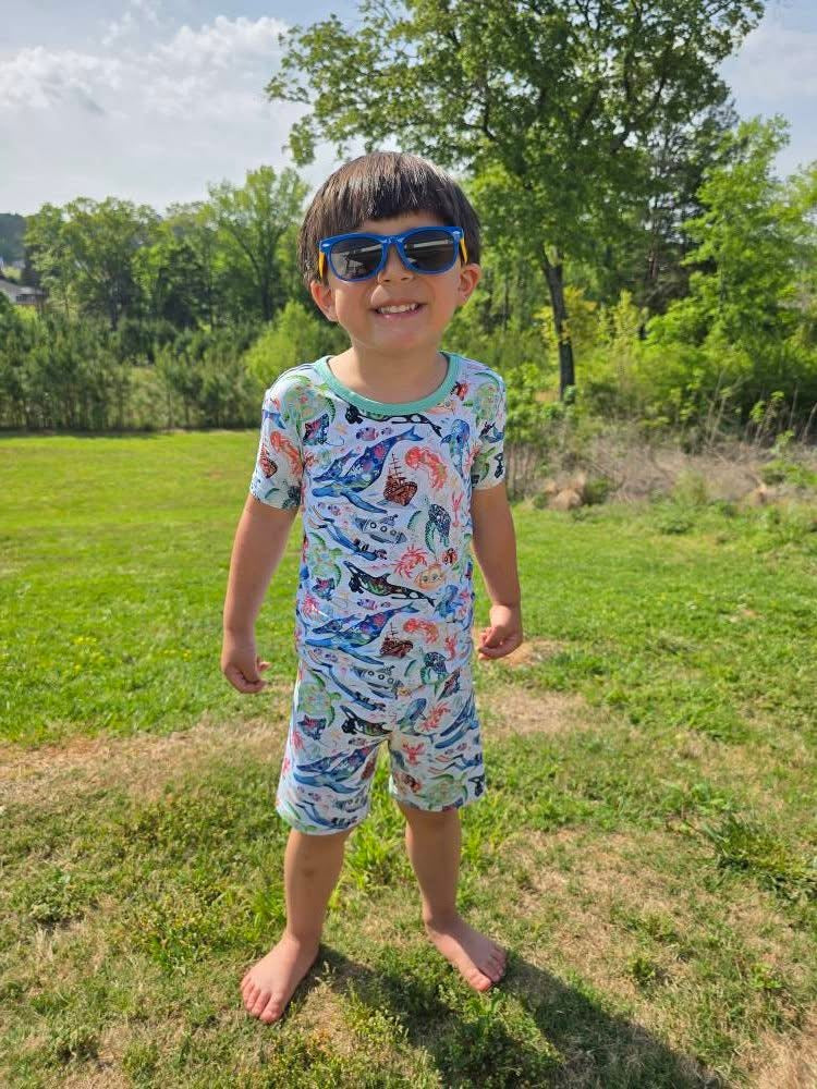 Tiny Sea Treasures Two-Piece Pajamas Short Sleeved and Shorts