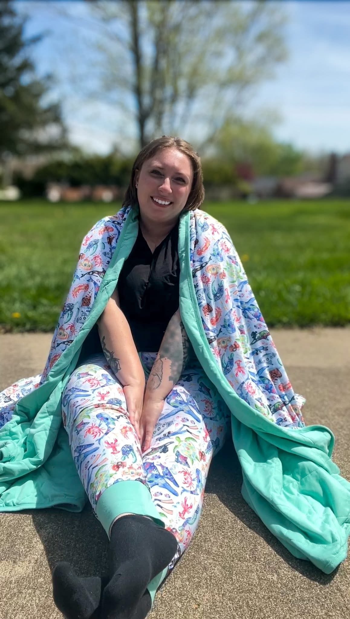 Tiny Sea Treasures Quilted Blanket
