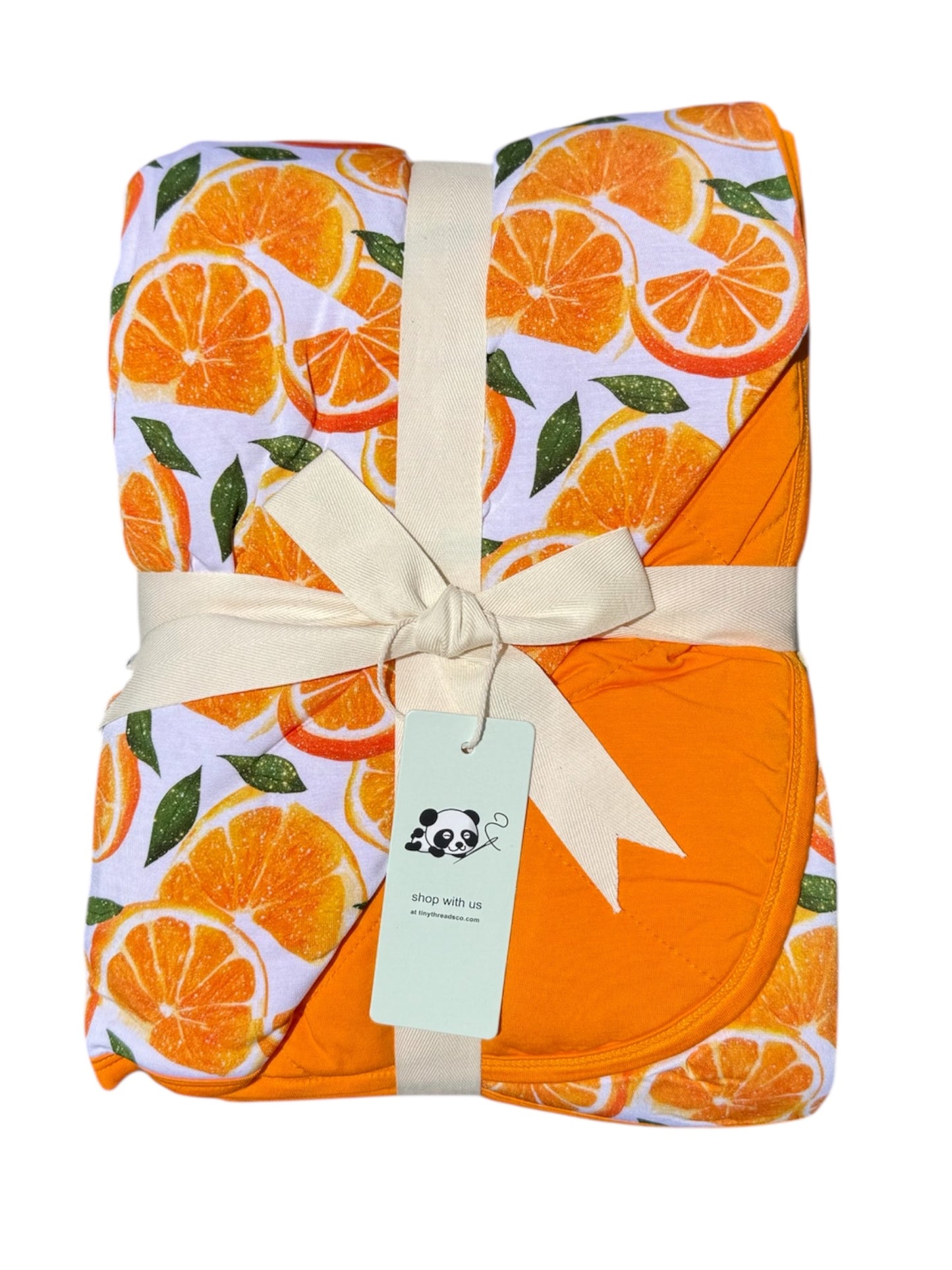 “Orange You Cute” Quilted Blanket