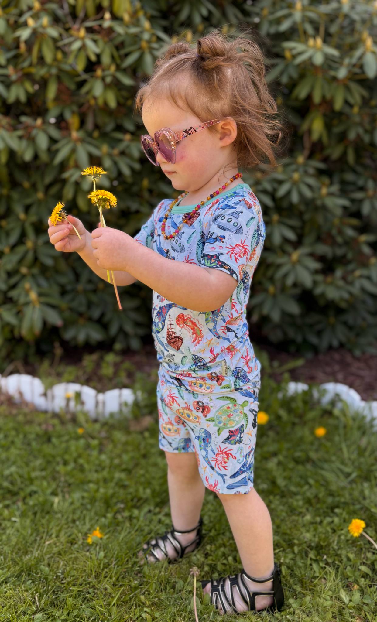 Tiny Sea Treasures Two-Piece Pajamas Short Sleeved and Shorts