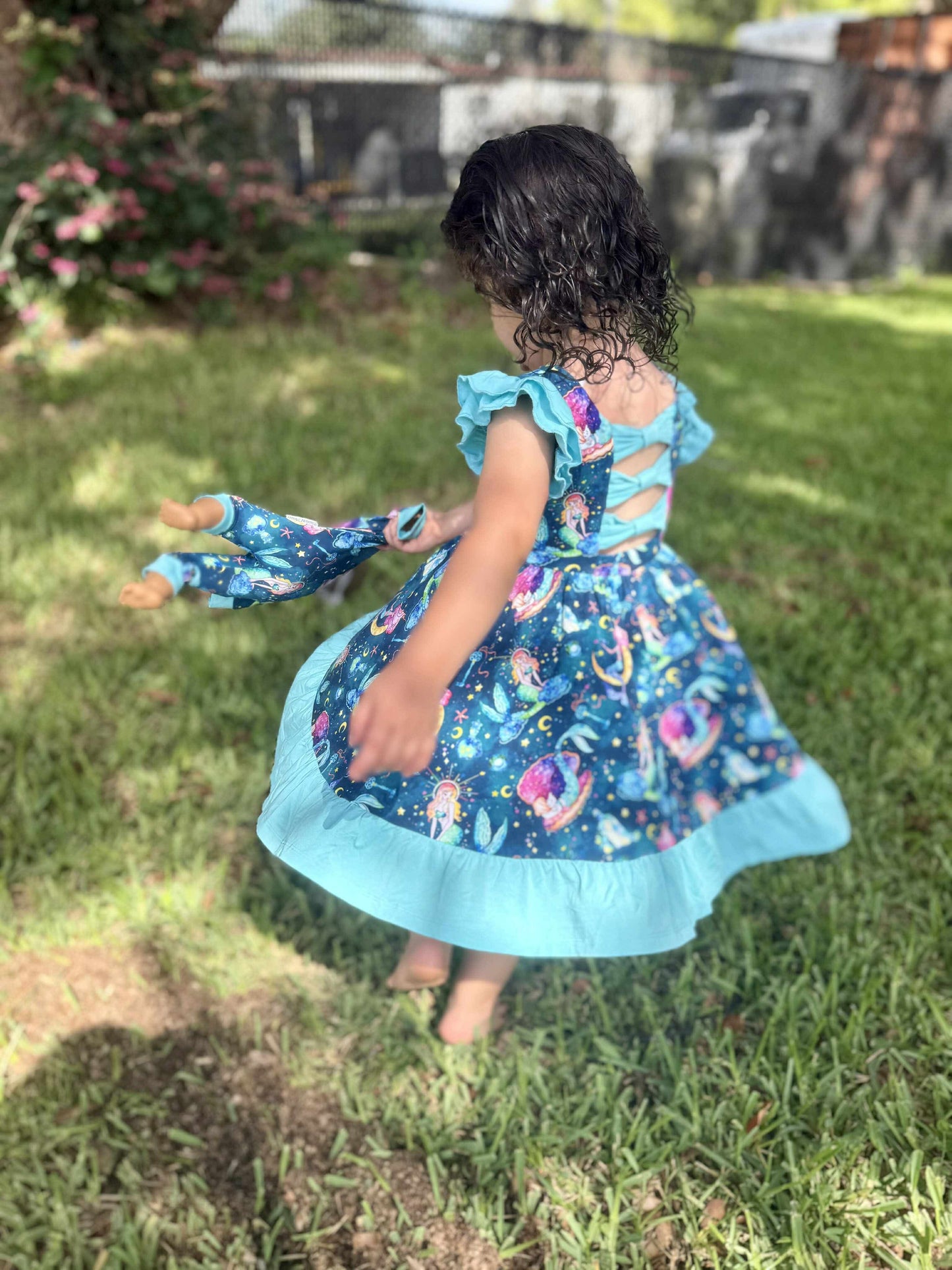 Mystical Mermaids Twirl with Biker Shorts Set