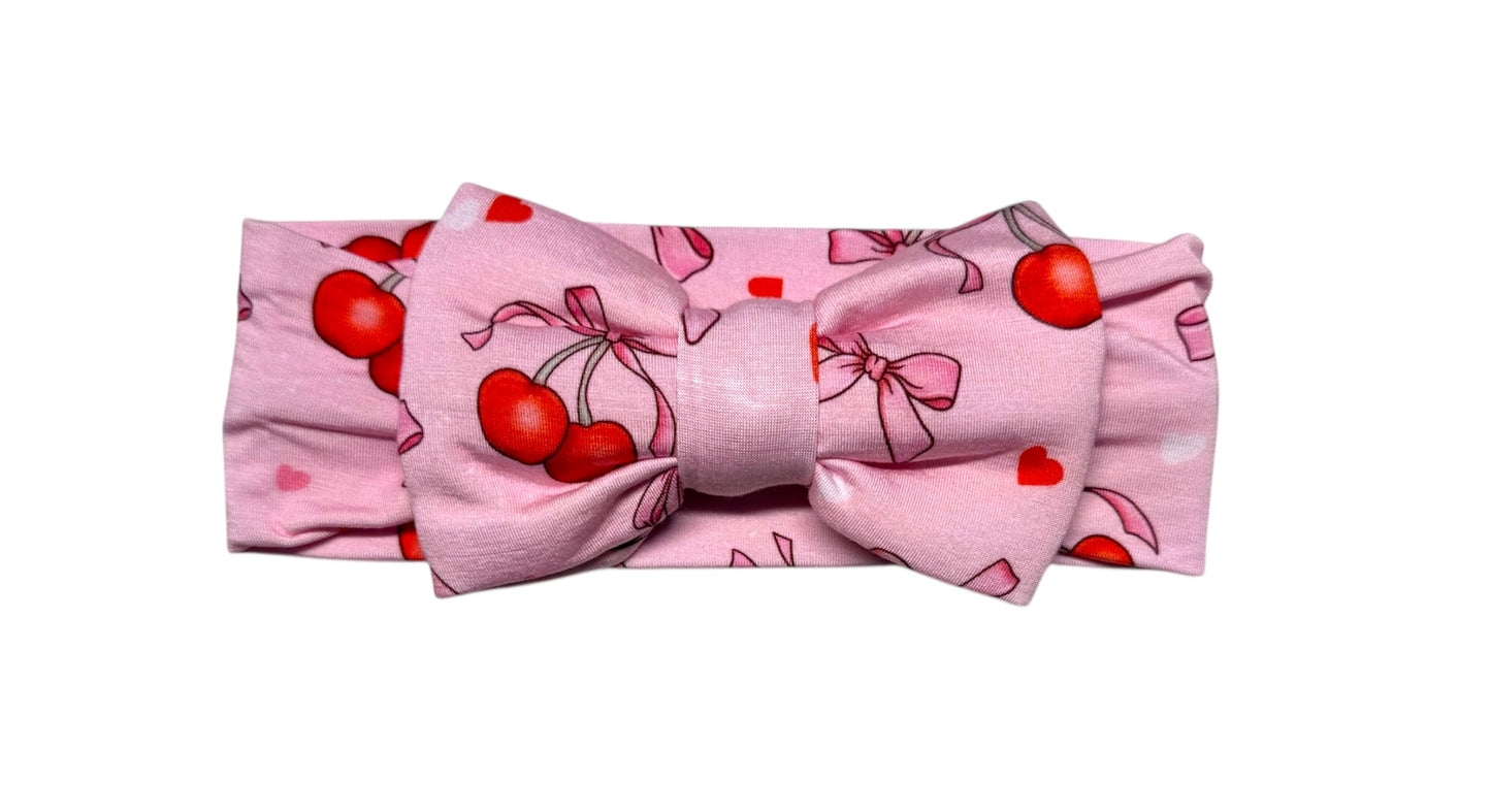 “Cherry Bow Bliss” Bow Headband