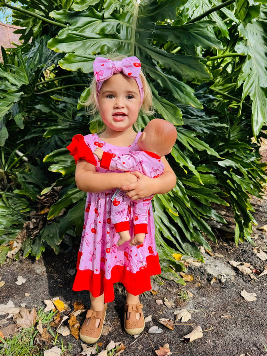 “Cherry Bow Bliss” Bow Headband