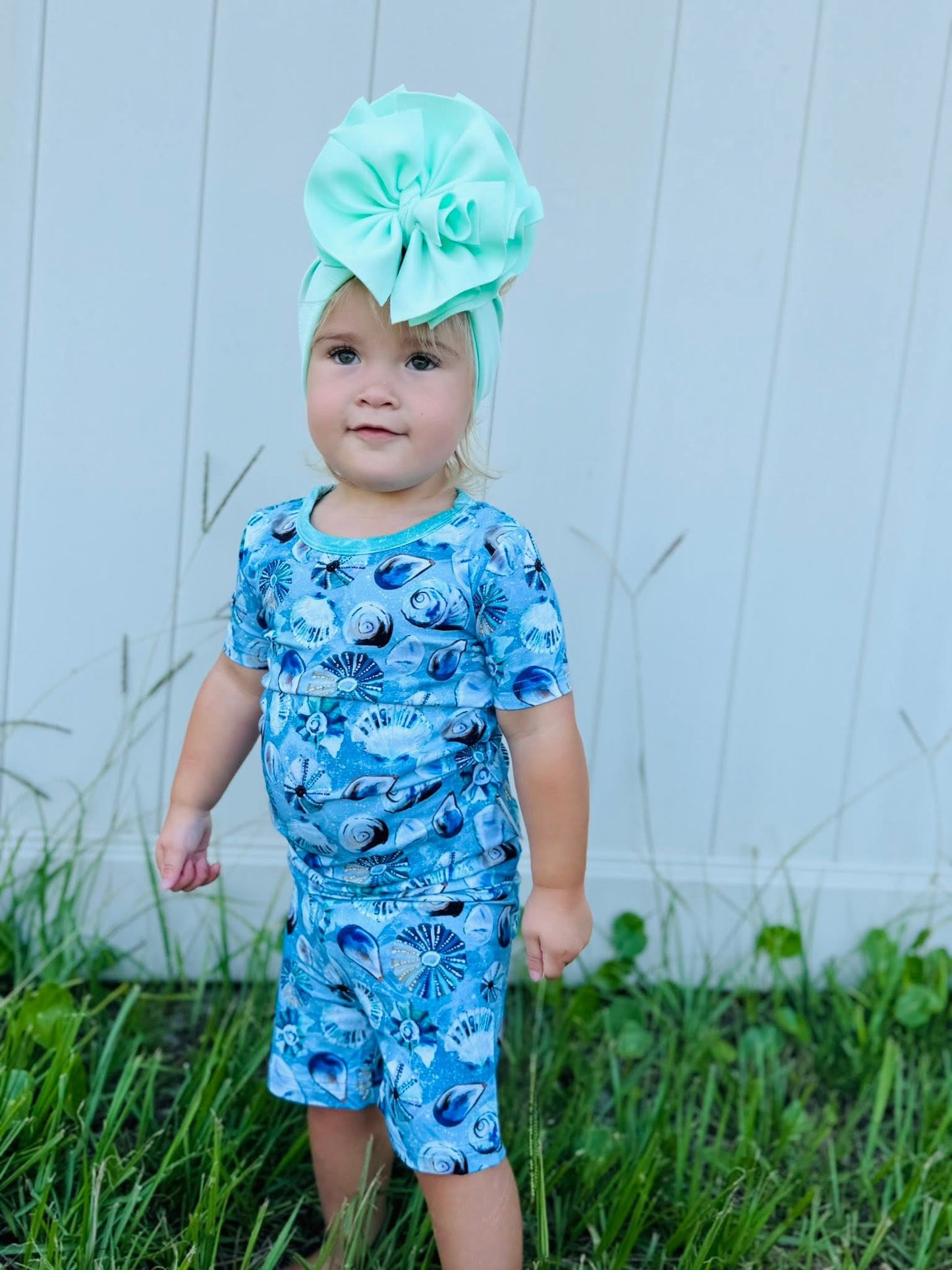 Shell Yeah Two-Piece Pajamas Short Sleeved and Shorts