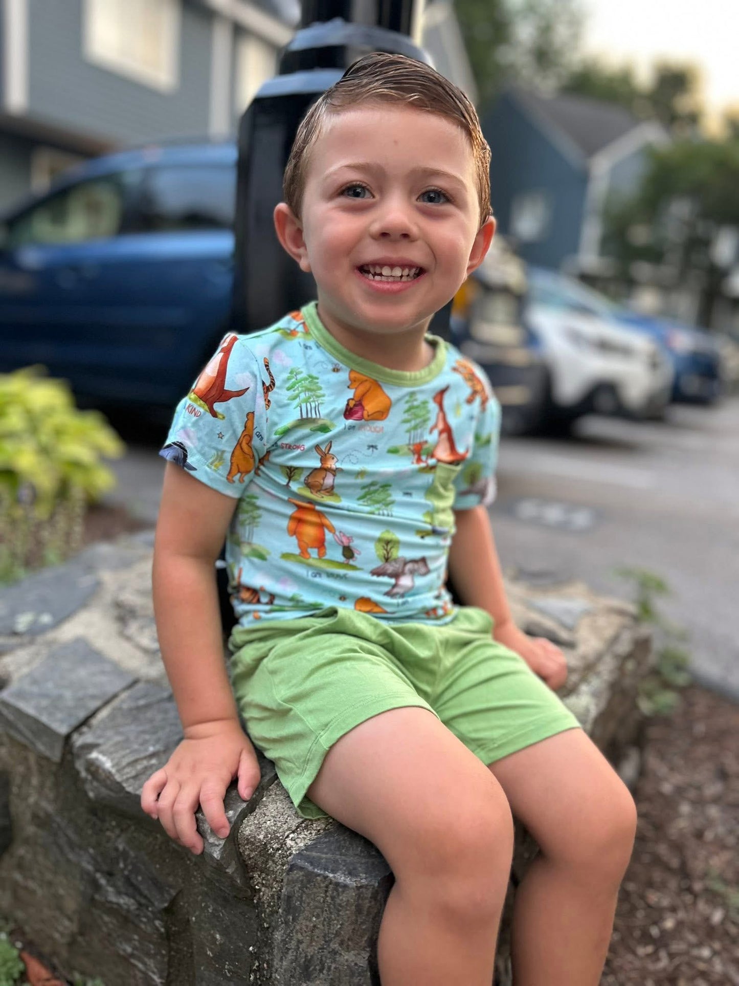Pooh’s Path of Positivity Two-Piece Shorts Set