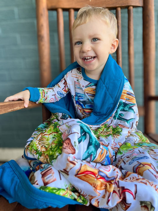 “Dinos at the Museum” Quilted Blanket