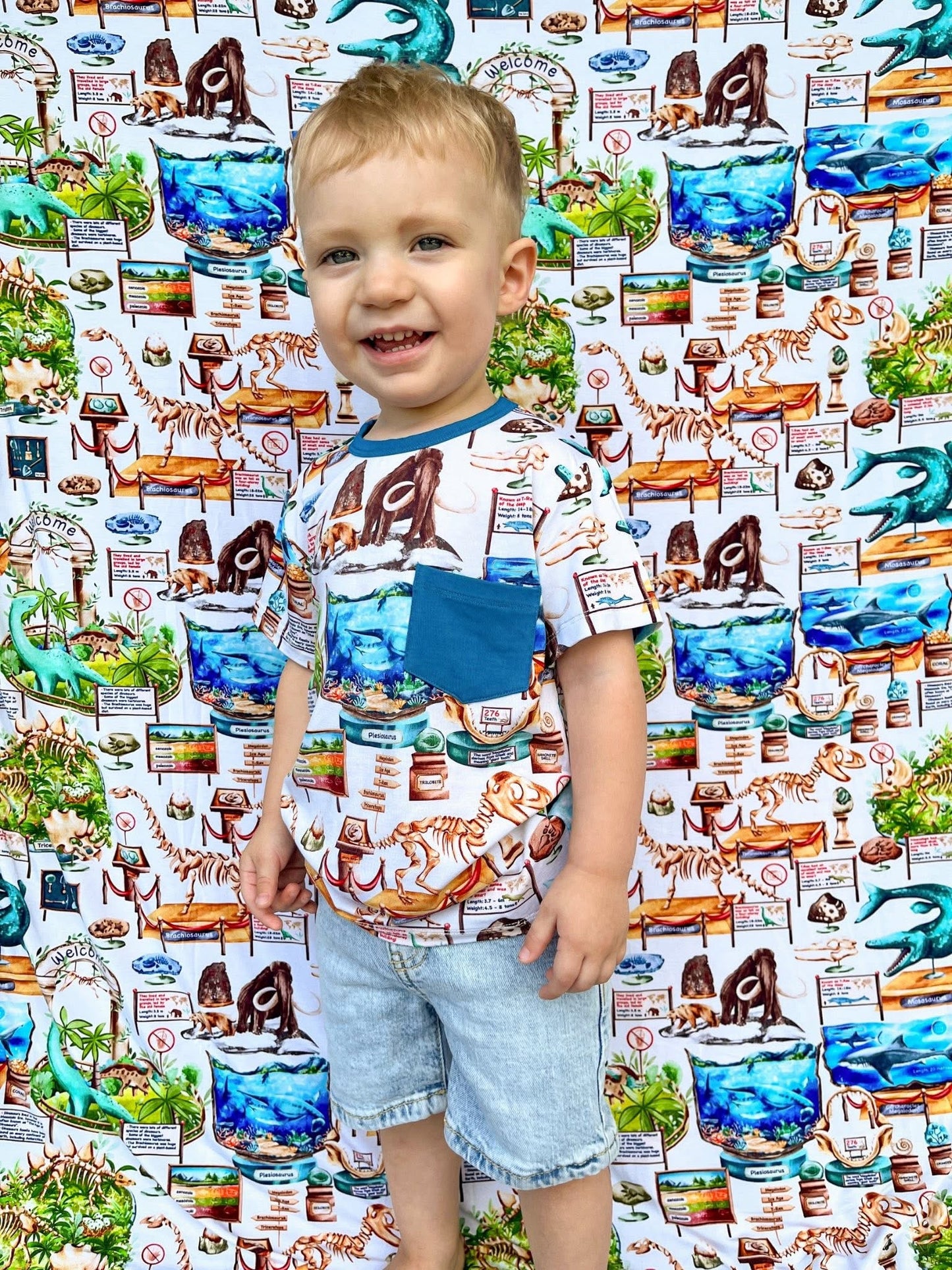 “Dinos at the Museum” Pocket T-Shirt