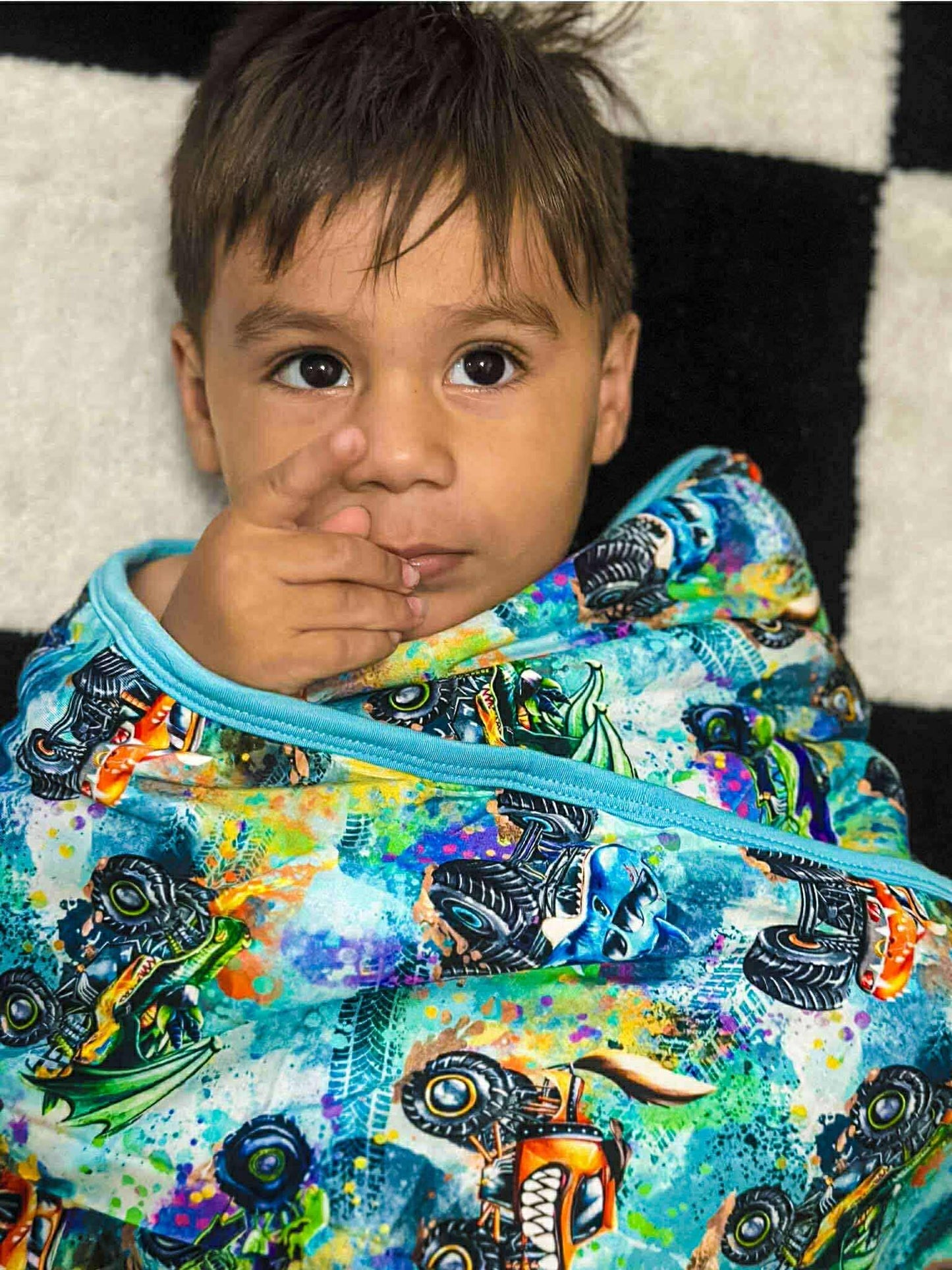 “Monster Truck Mayhem” Quilted Blanket