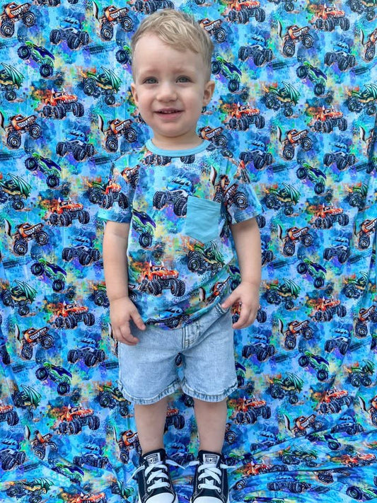 “Monster Truck Mayhem” Pocket T-Shirt