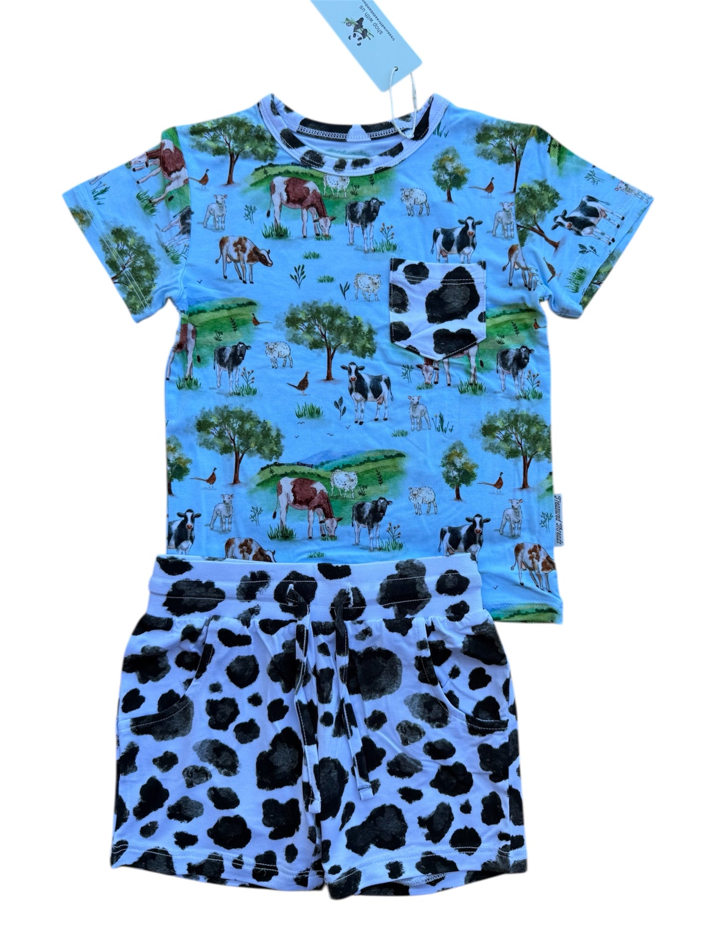“Cows” Two-Piece Shorts Set