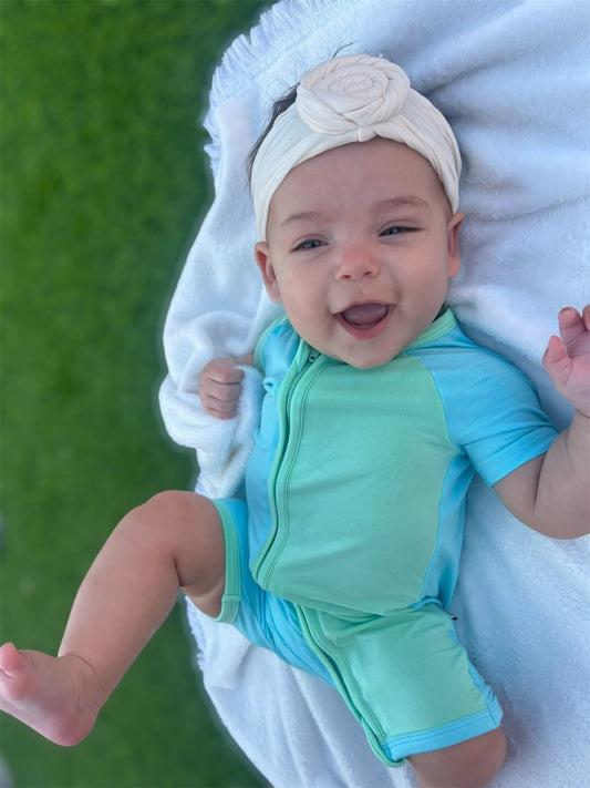 “Color Block Pop” Zippered Shorty