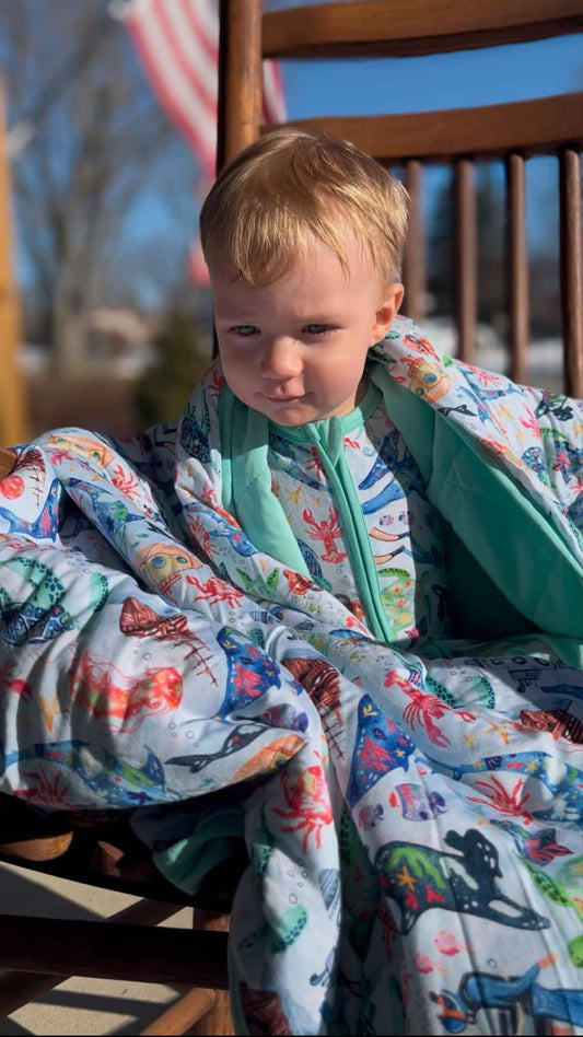 Tiny Sea Treasures Quilted Blanket