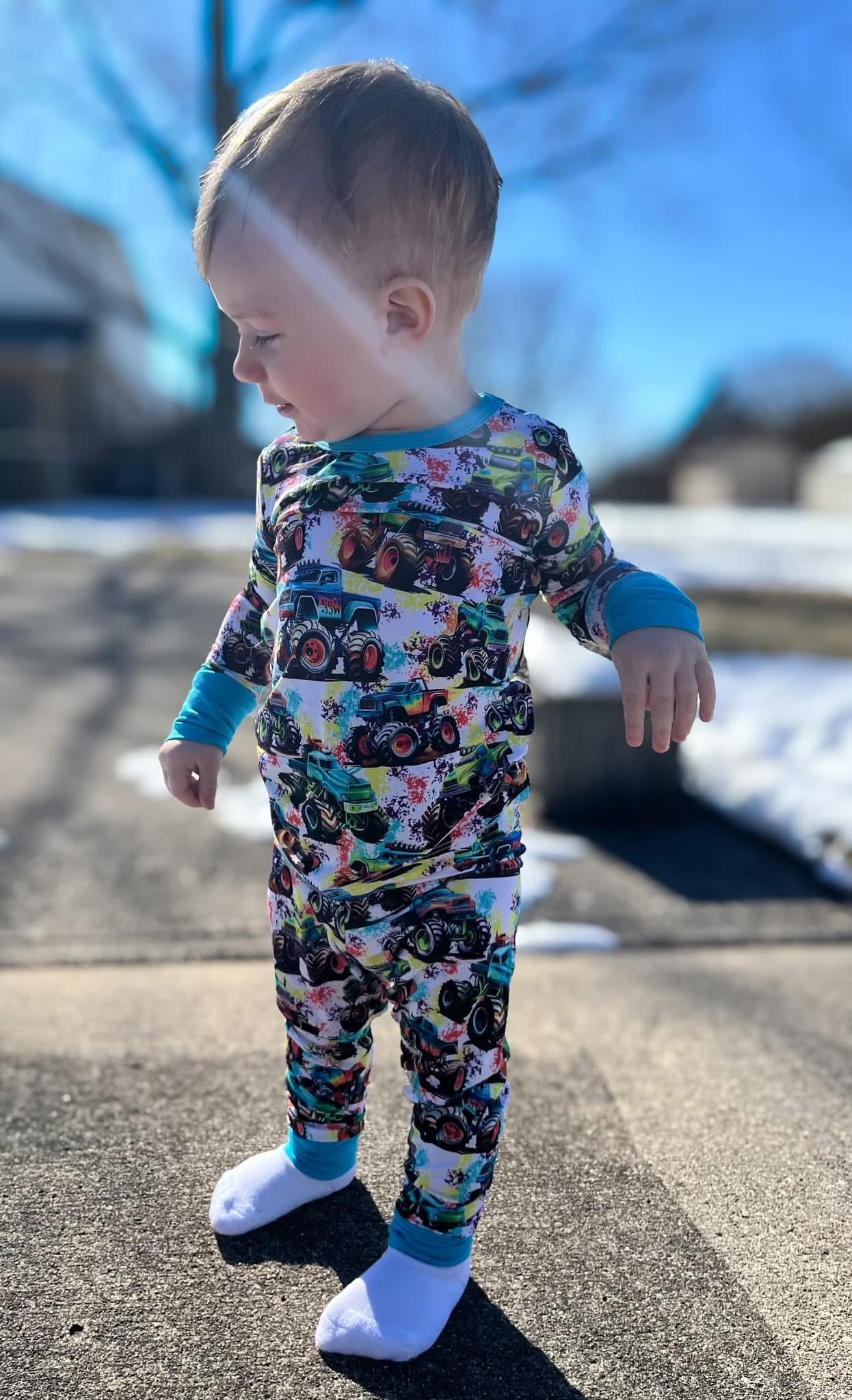 Neon Madness Two-Piece Pajamas