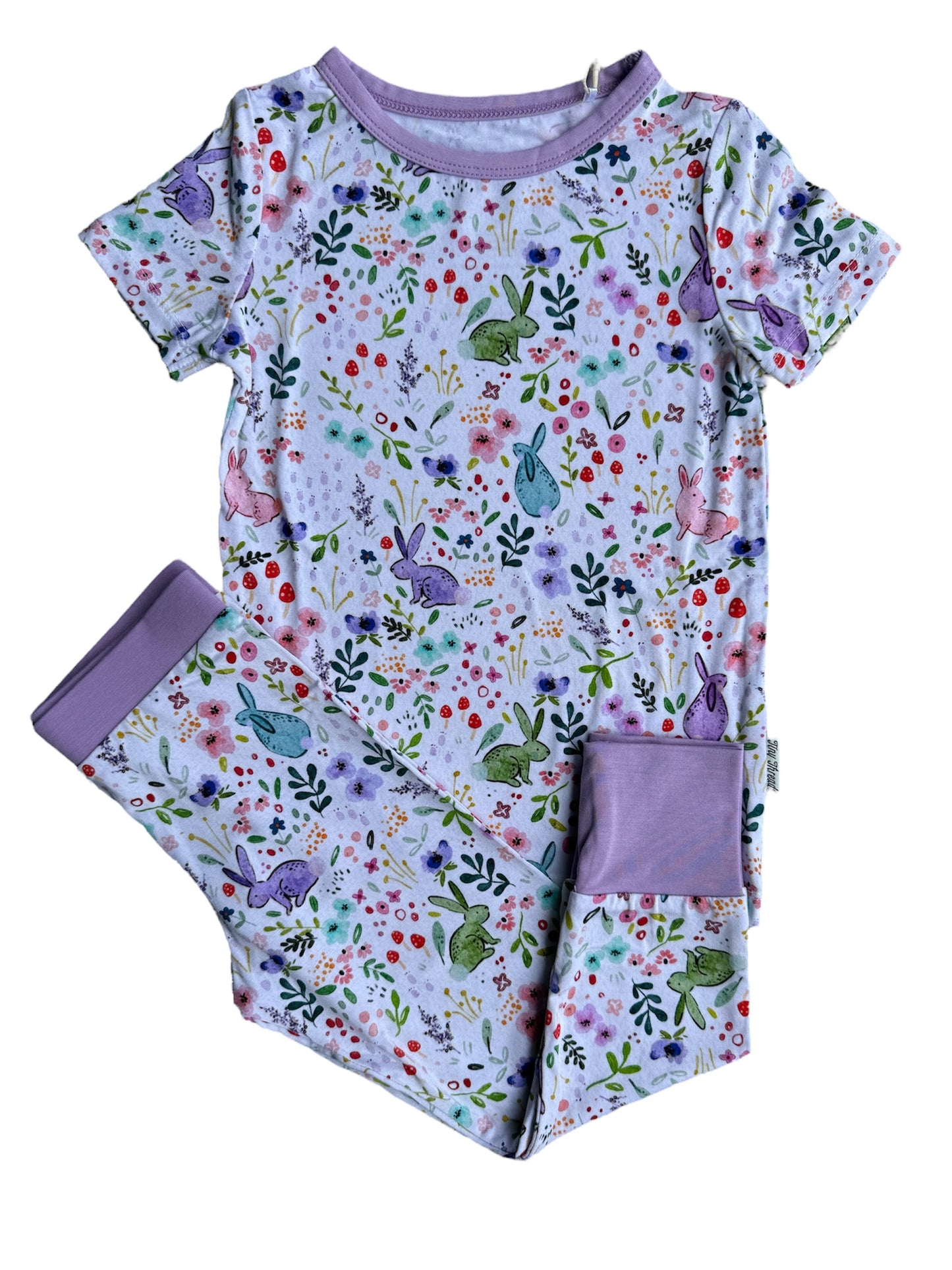 Watercolor Bunnies Two-Piece Pajamas