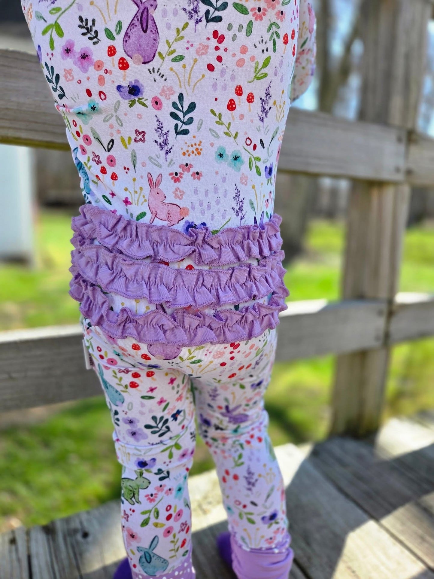 Watercolor Bunnies Ruffle Zippy