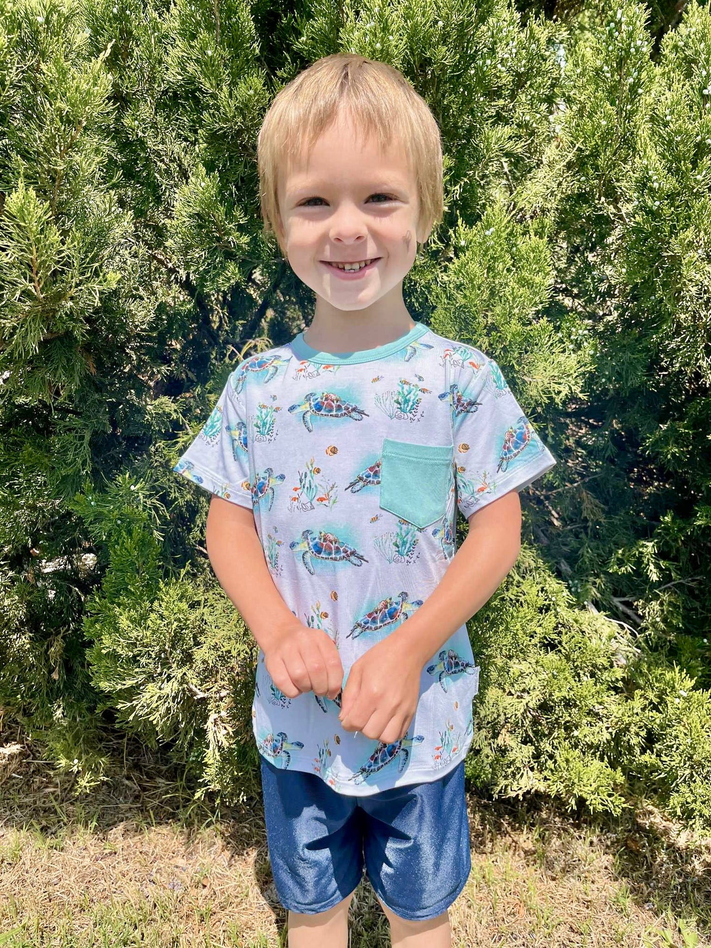 Turtally Beachin’ Pocket T-Shirt