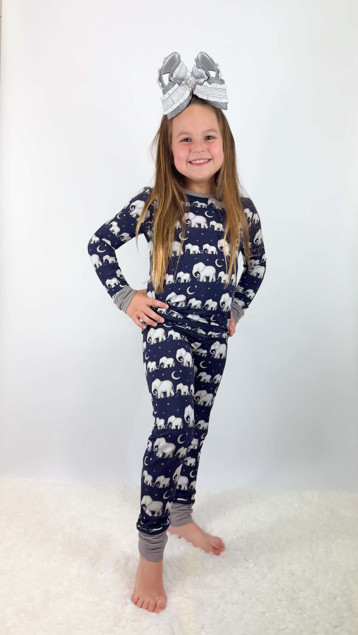 "Elephants" Two-Piece Pajamas Long Sleeved and Pants