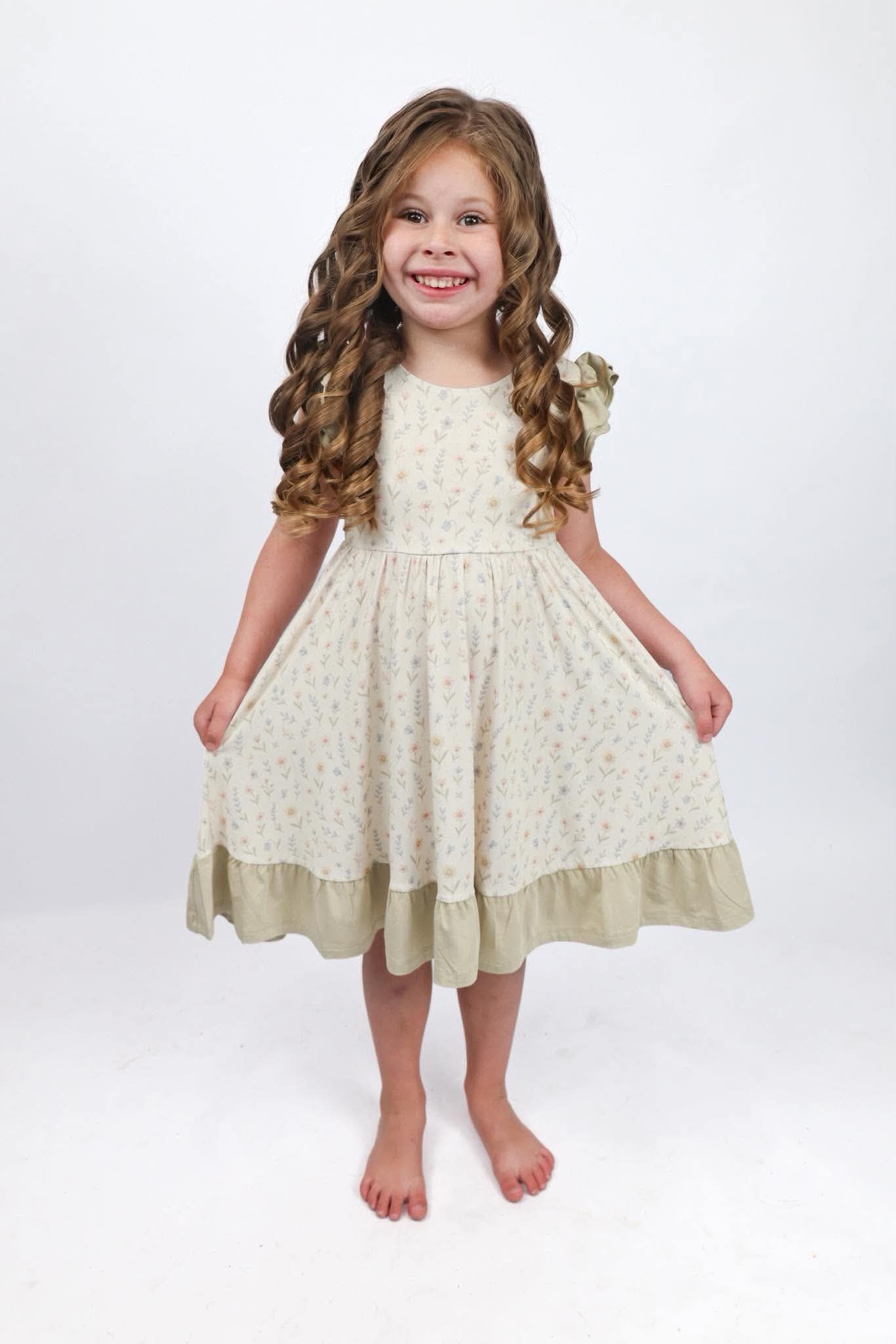 Wildflower Wishes Twirl with Bow Back and Biker Shorts Set