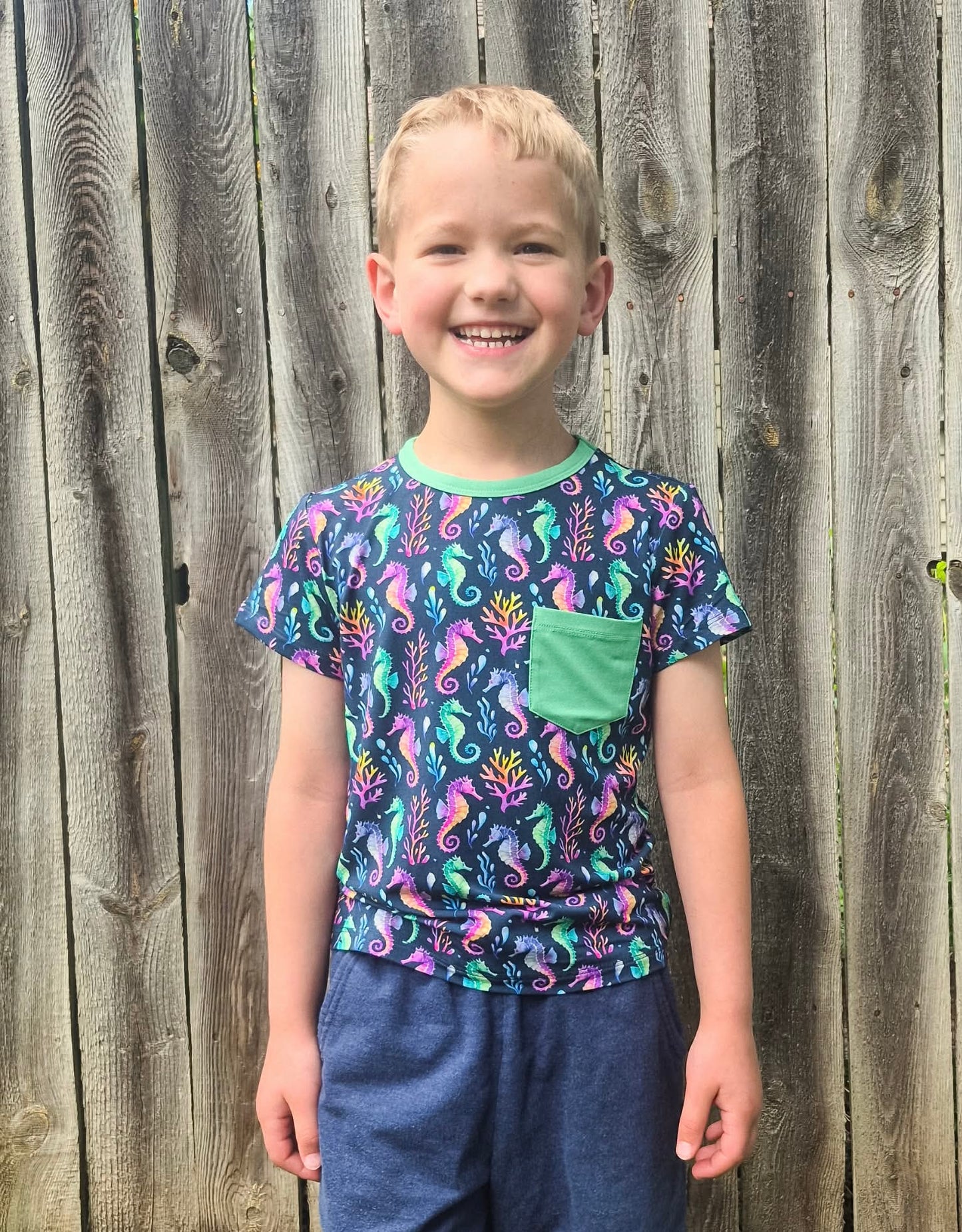 “Seahorse Lagoon” Pocket T-Shirt