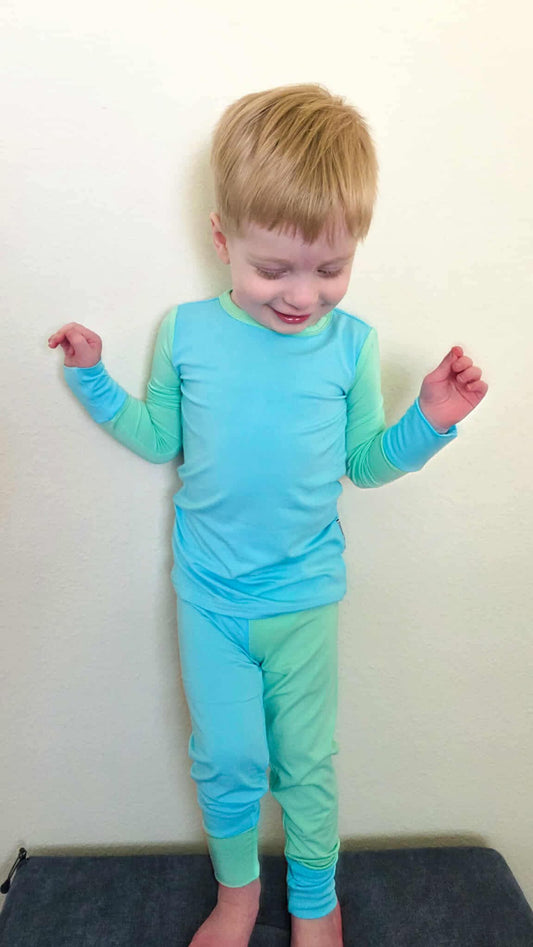 “Color Block Pop” Two-Piece Pajamas