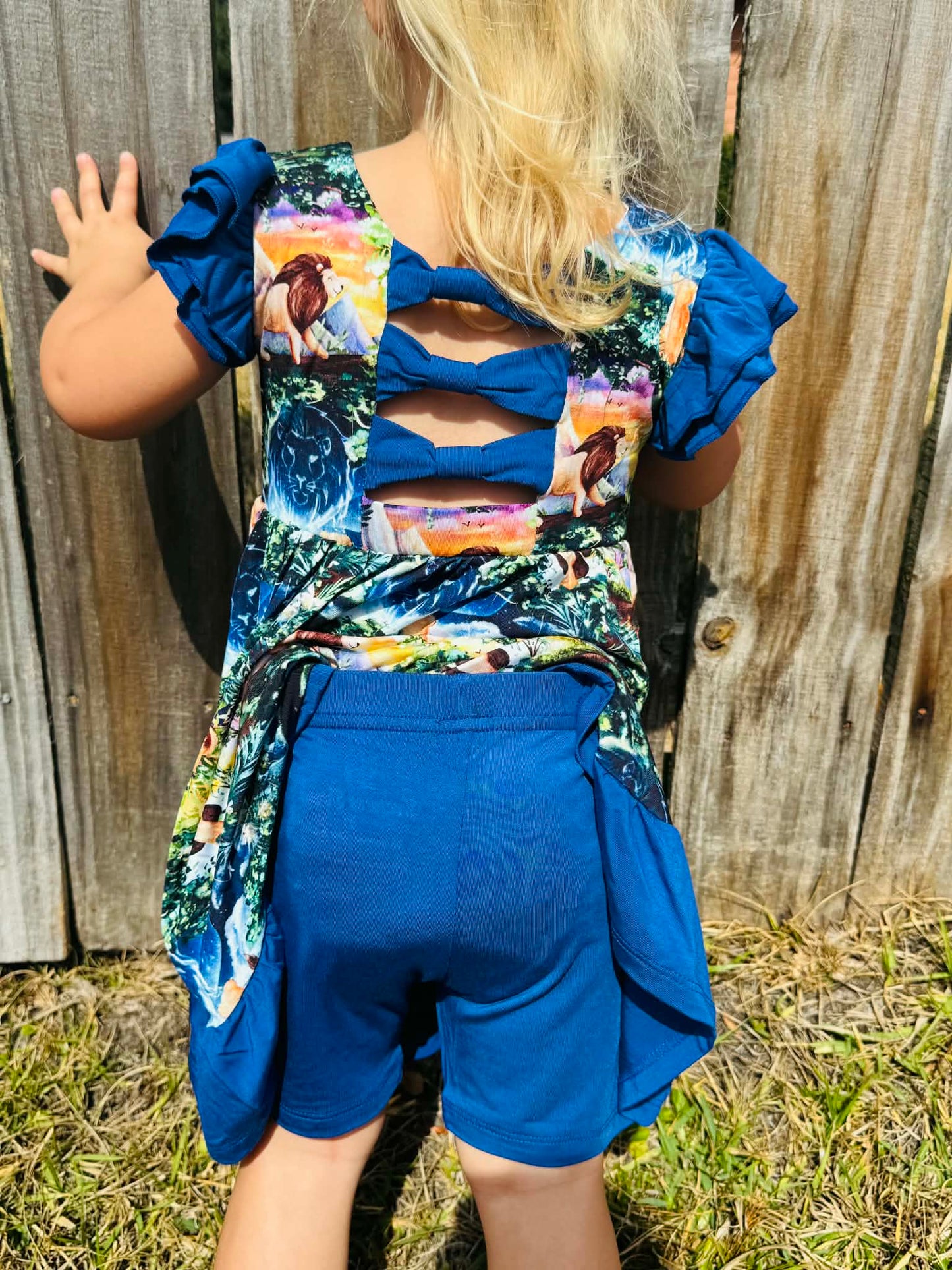 “King of the Pride” Twirl with Bow Back and Biker Shorts Set