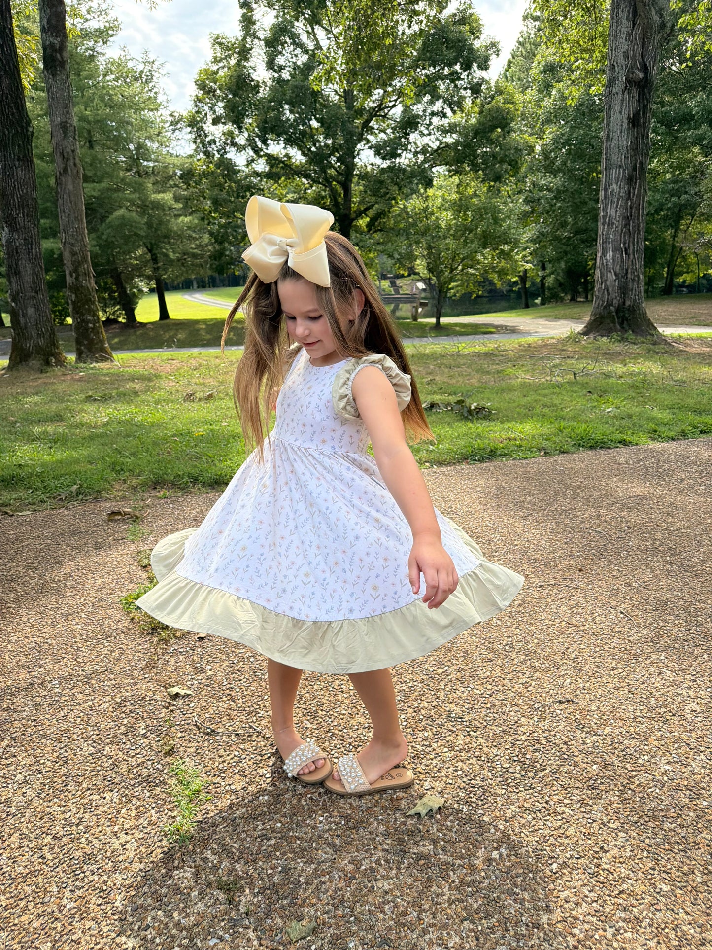 Wildflower Wishes Twirl with Bow Back and Biker Shorts Set