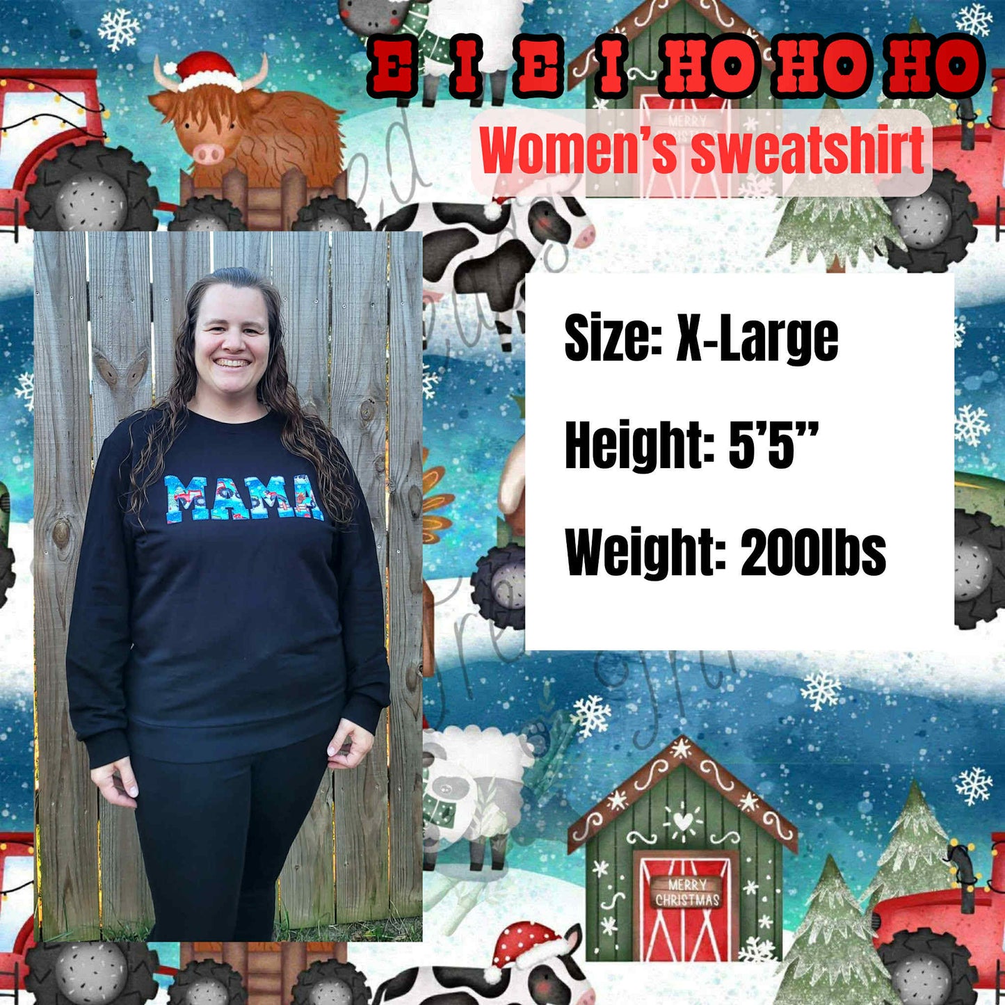 “E-I-E-I ho ho ho ” Mama Sweater
