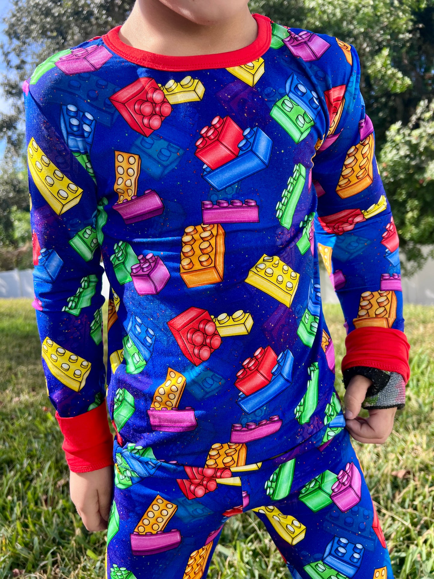 “Color Burst Blocks” Two-Piece Pajamas
