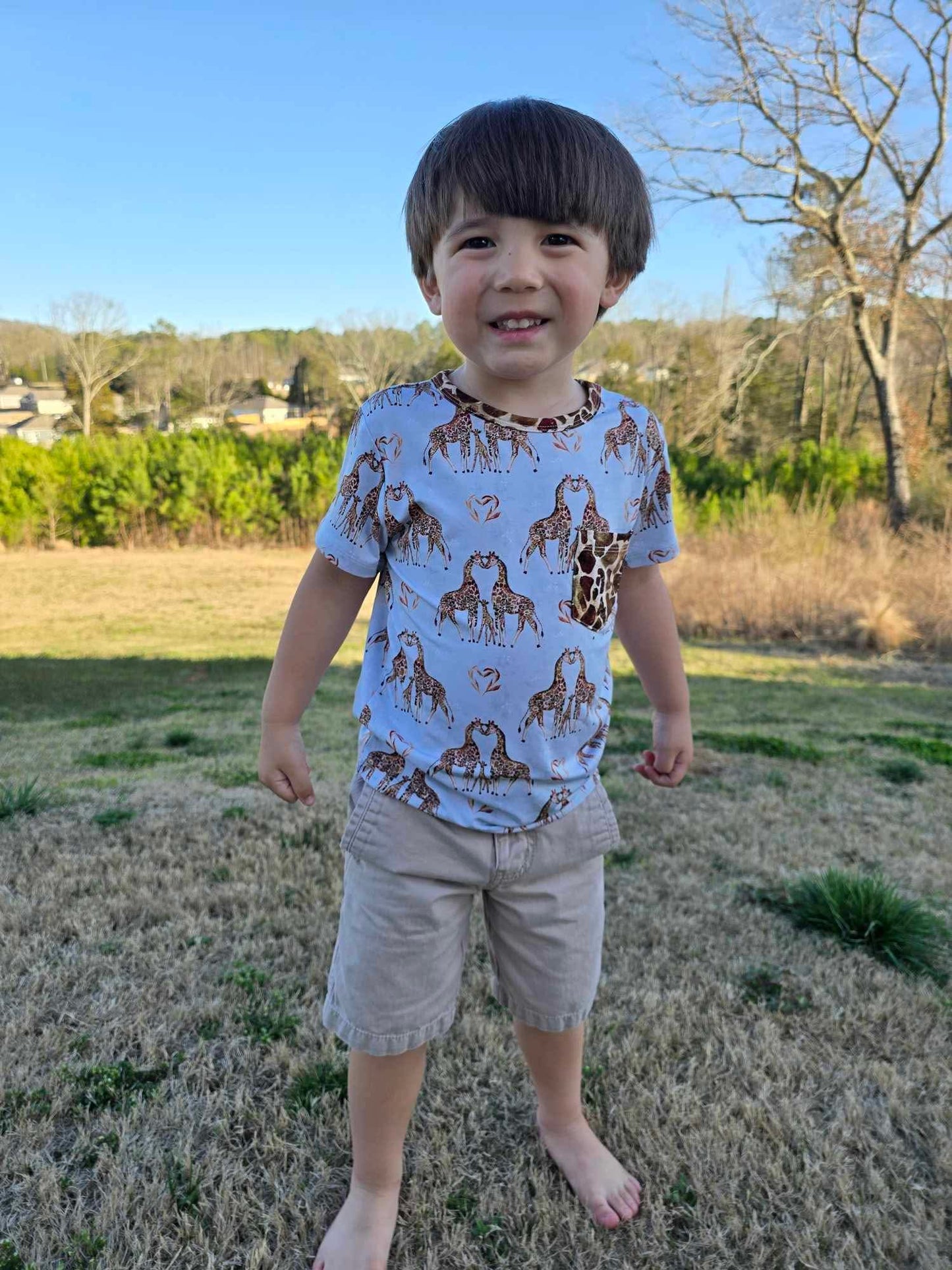 “You Bet Giraffe I’m Cute” Pocket T-Shirt
