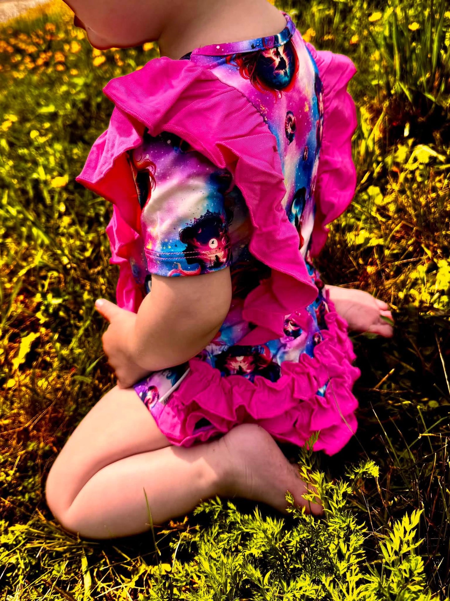 Mermaid Wishes Ruffled Bubble Romper