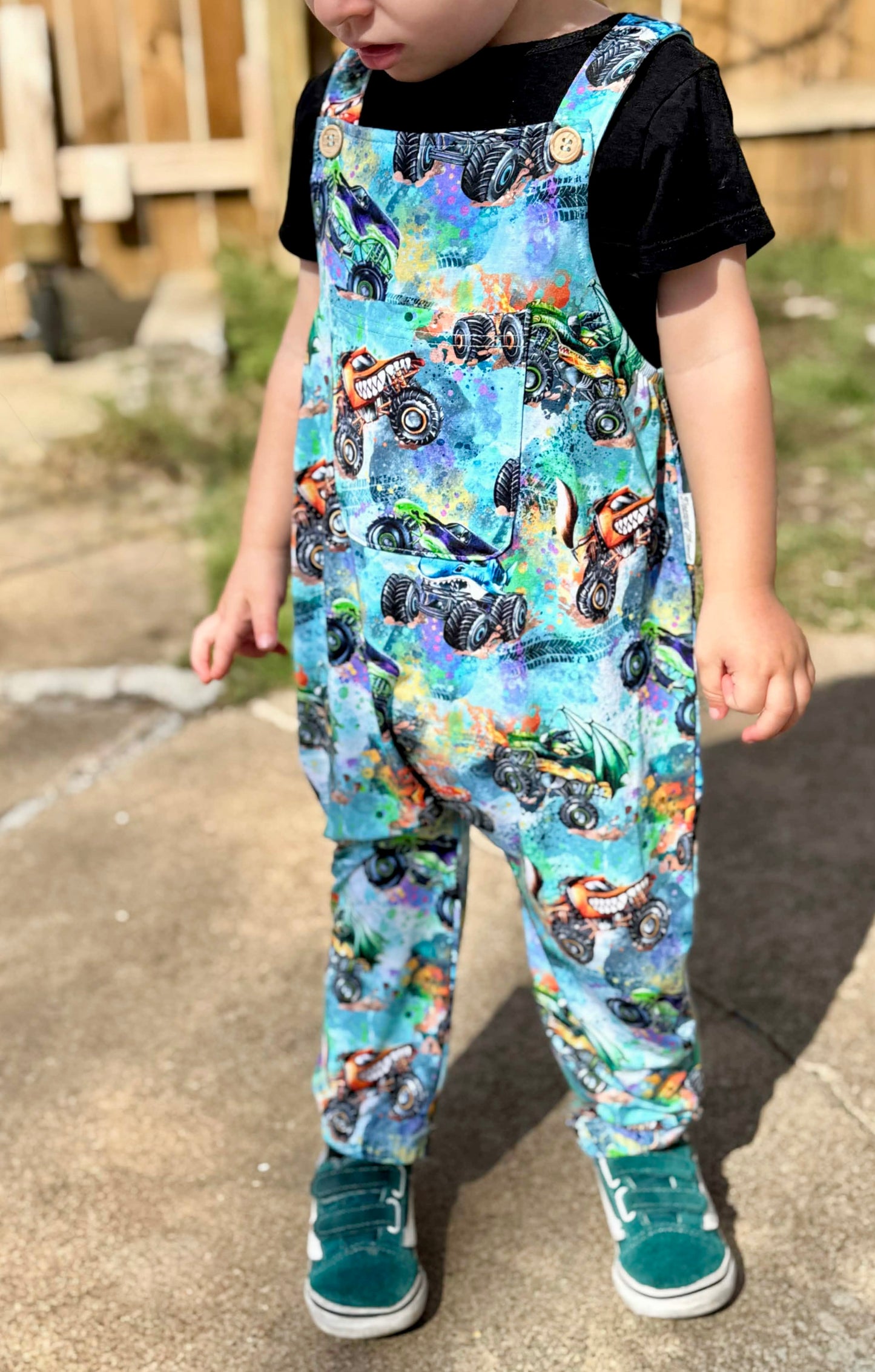 “Monster Truck Mayhem” Overalls (overalls only)