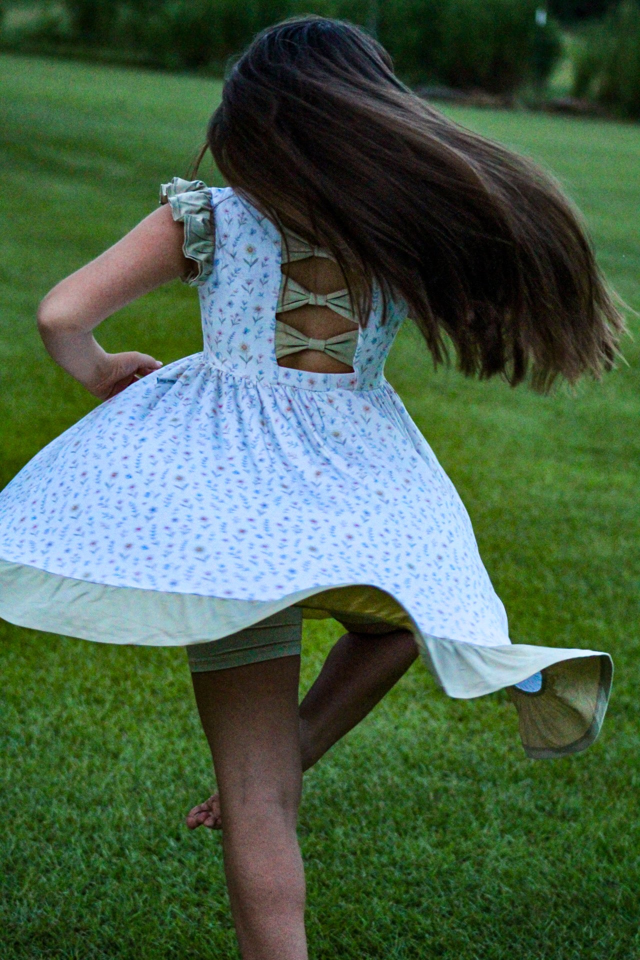 Wildflower Wishes Twirl with Bow Back and Biker Shorts Set